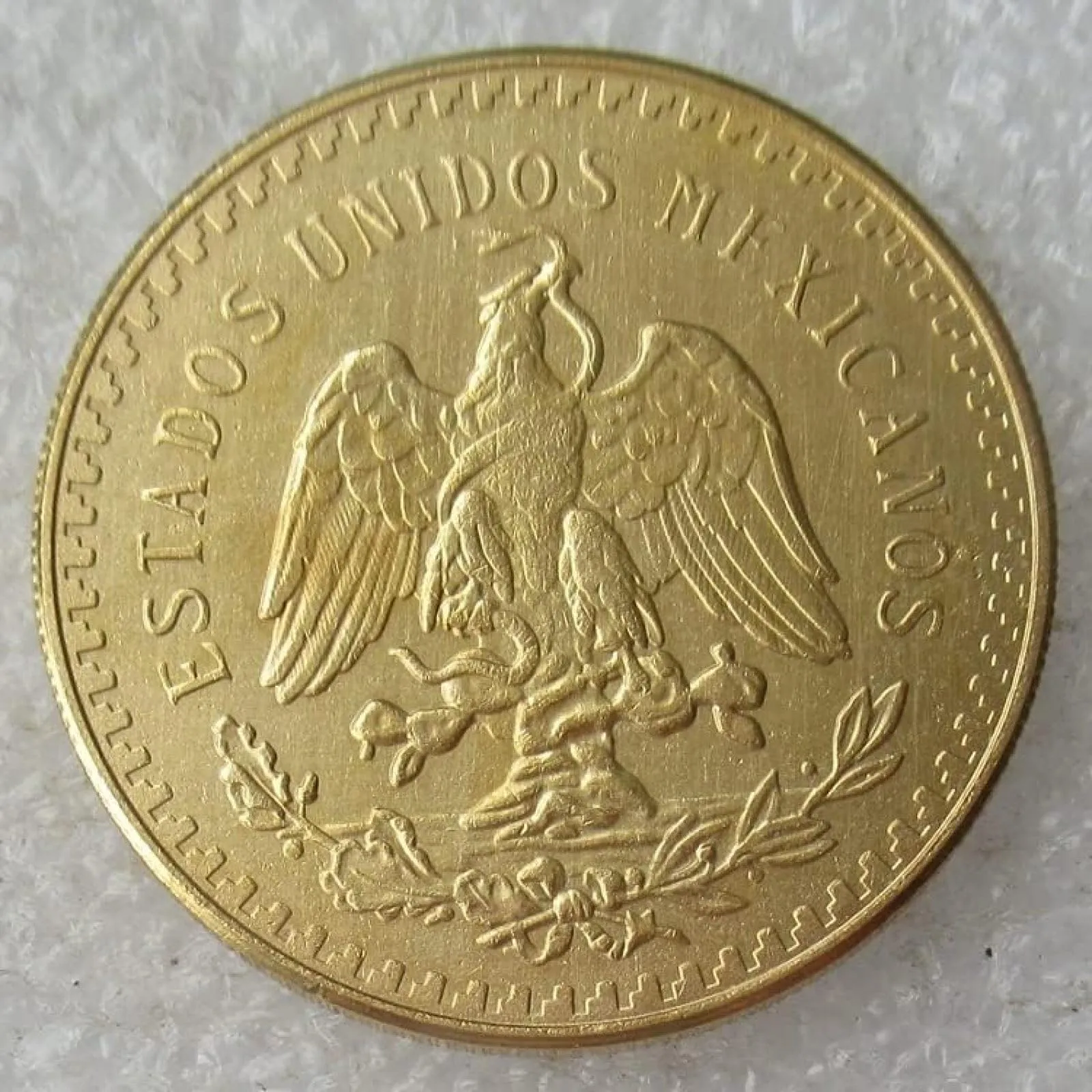 BoodLo Moneta commemorativa placcata in oro, Copia 50 pesos messicani, 1921 - immagine 5