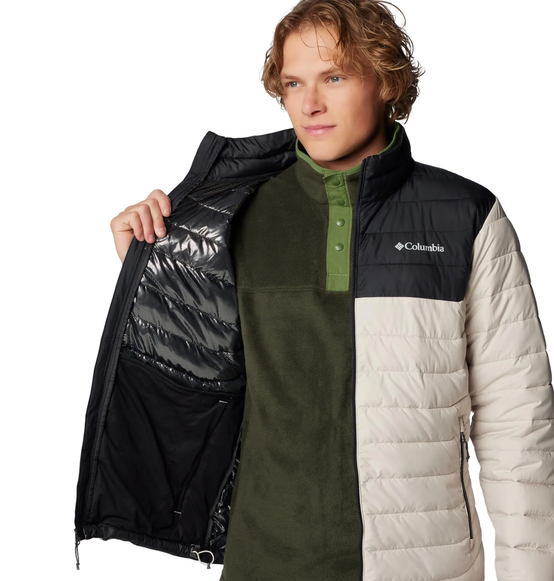 Columbia Powder Lite II Jacket da uomo - Dark Stone/Black - immagine 7