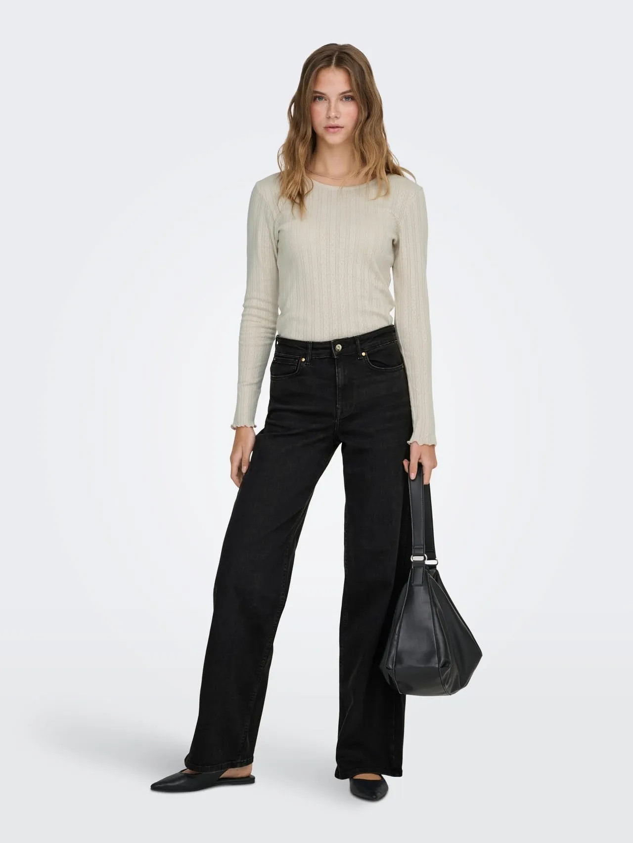 ONLY Pantaloni Jean Donna, Nero Slavato, M / 34L - immagine 5