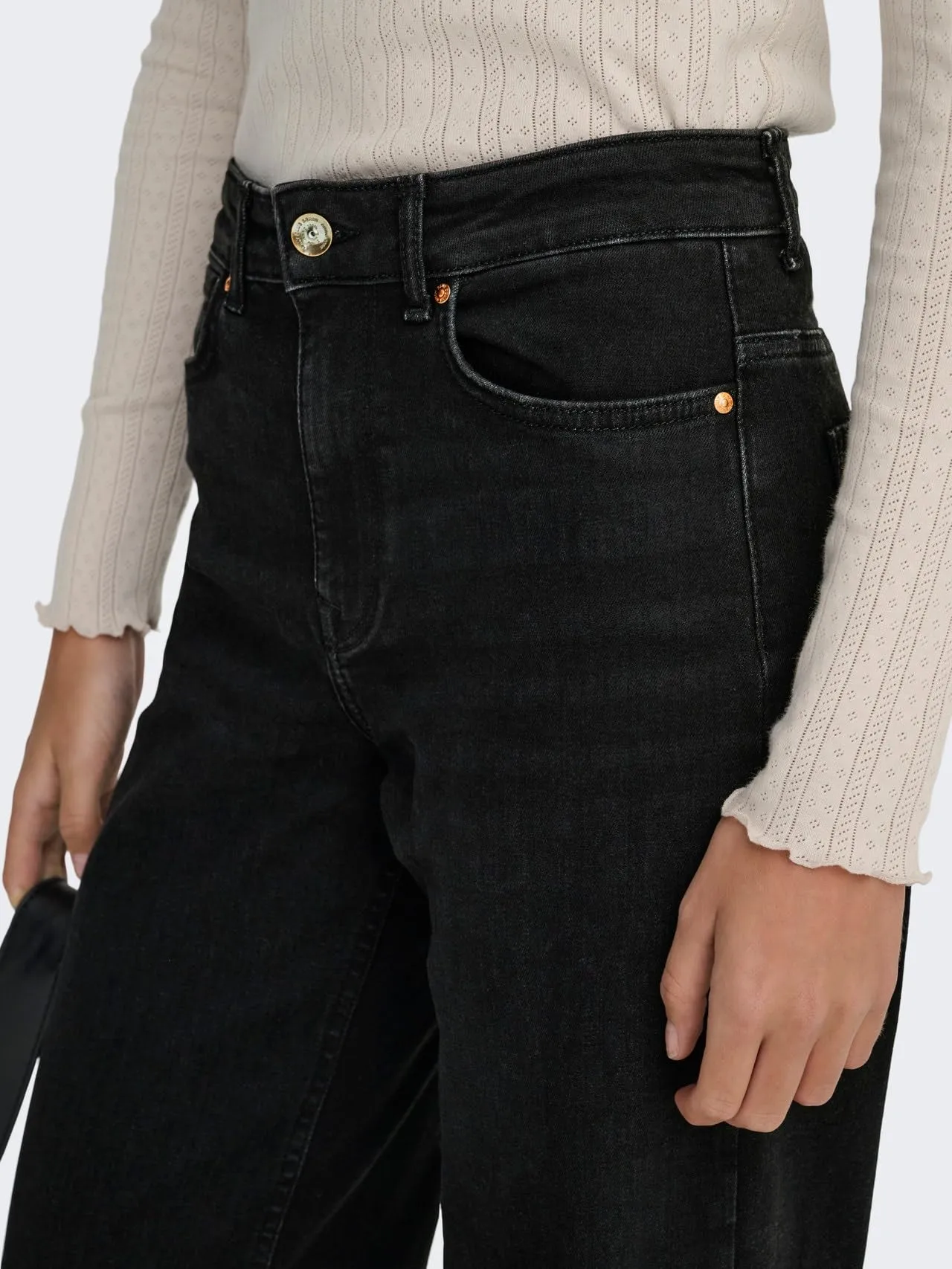 ONLY Pantaloni Jean Donna, Nero Slavato, M / 34L - immagine 6