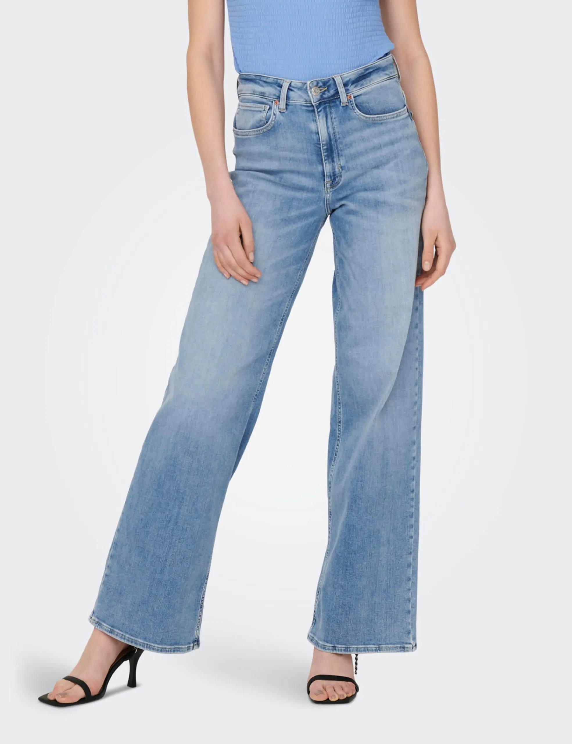 ONLY Onlmadison High Waist Wide Denim Jeans Light Blue S/30L - immagine 2