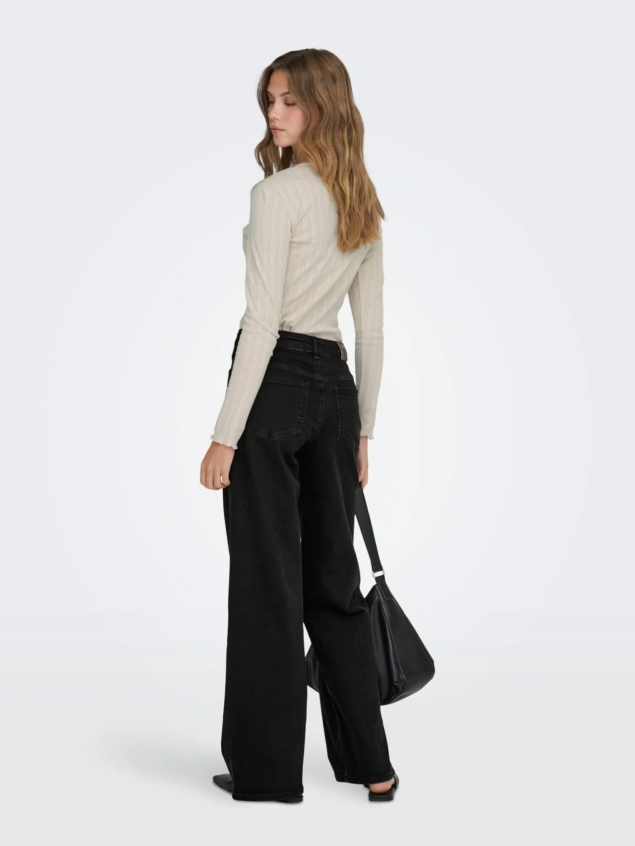 ONLY Onlmadison Blush HW Wide DNM Cro099 Noos Jeans, Washed Black, XS W x 32L - immagine 2