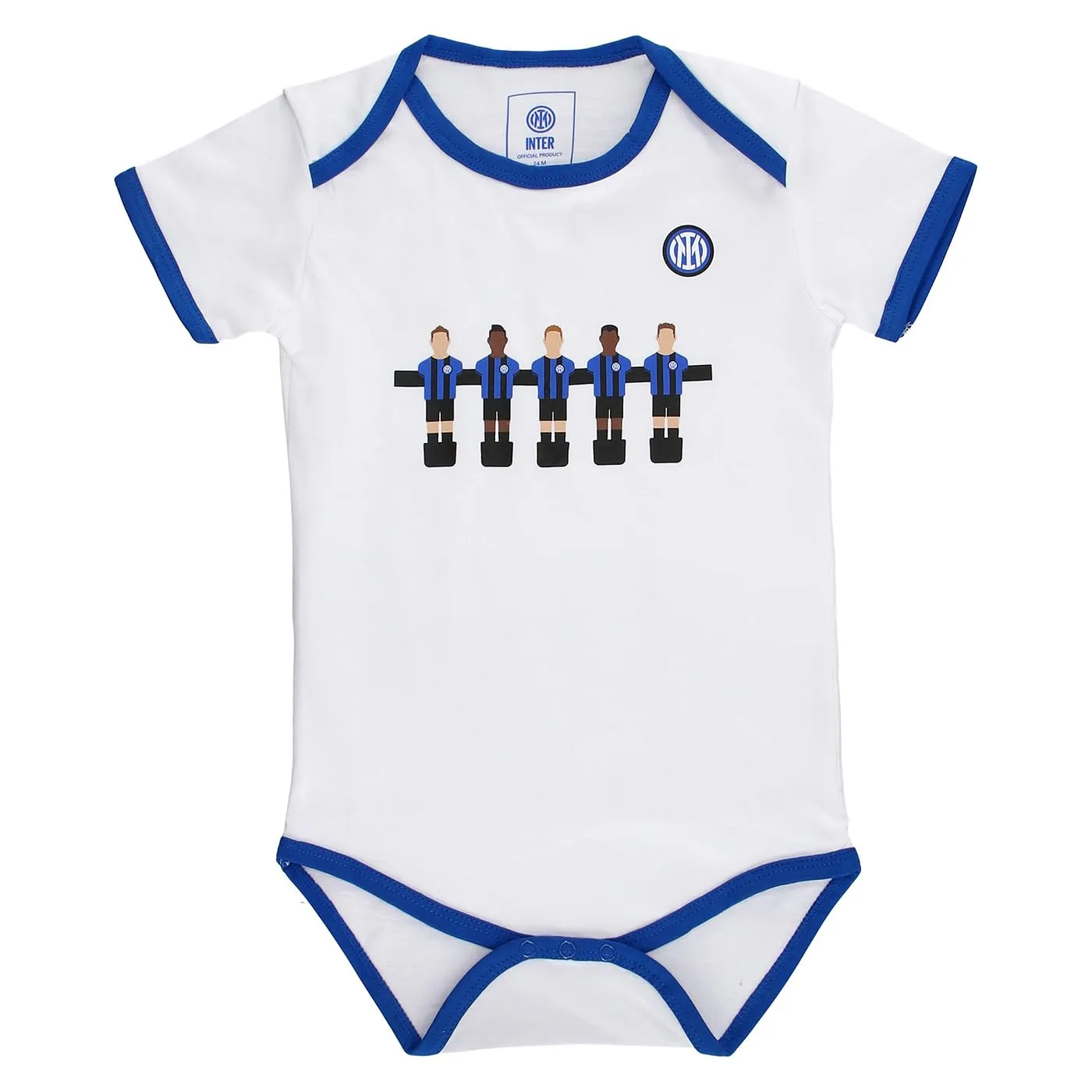 Inter Set di 2 body a maniche corte per neonato, 100% cotone, Bianco, 9 mesi - immagine 2