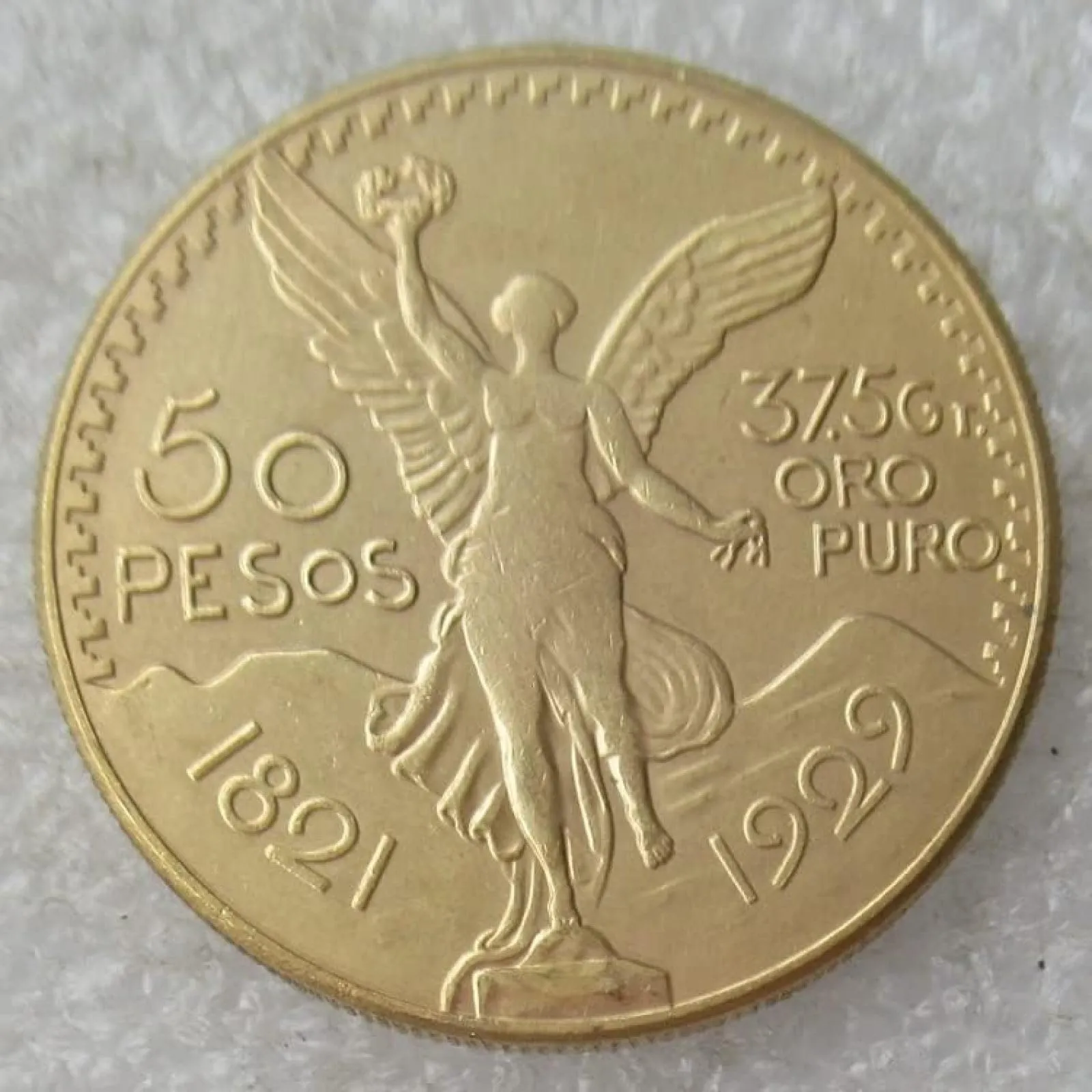 BoodLo Moneta Commemorativa Placcata in Oro, Copia 50 Pesos Messicani, 1929 - immagine 1