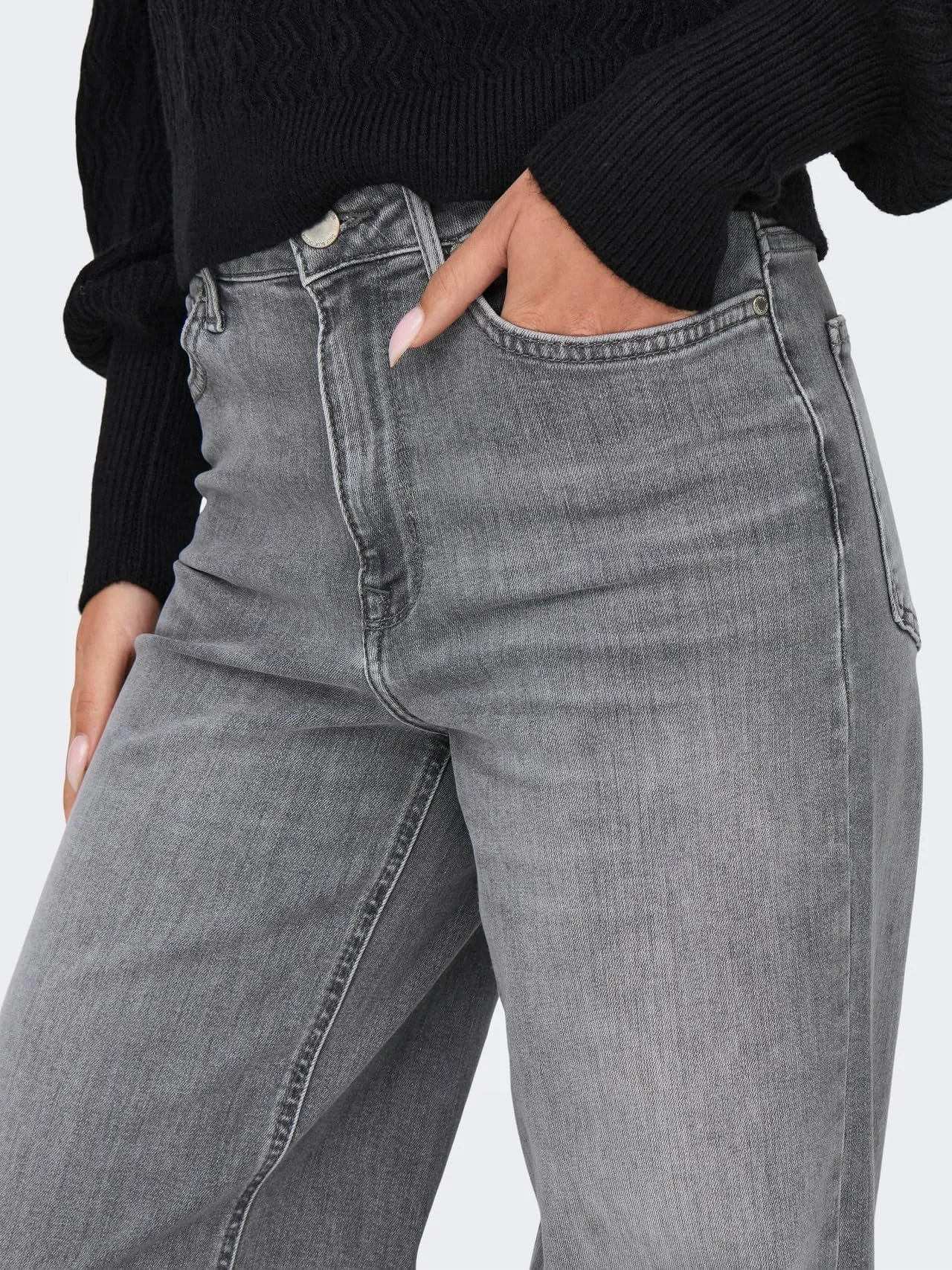 ONLY Onlmadison Blush HW Wid DNM Rea0938 Noos Light Grey Denim M/30L - immagine 3