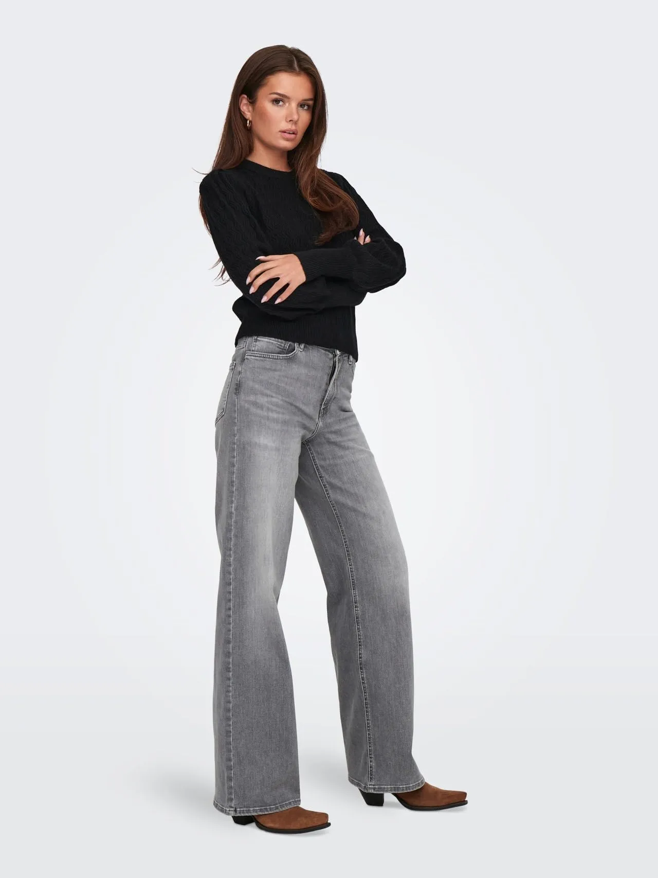 ONLY Onlmadison Blush HW Wid DNM Rea0938 Noos Light Grey Denim M/30L - immagine 5