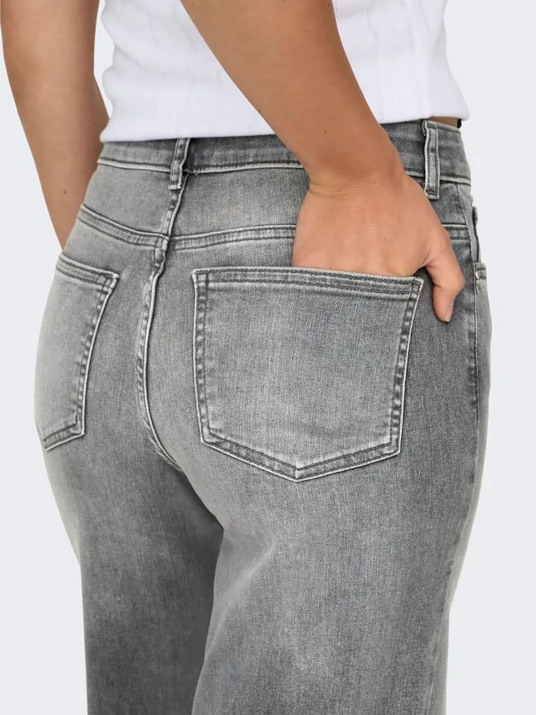 ONLY Onlmadison Blush HW Wid DNM Rea0938 Noos Light Grey Denim S/32L - immagine 3