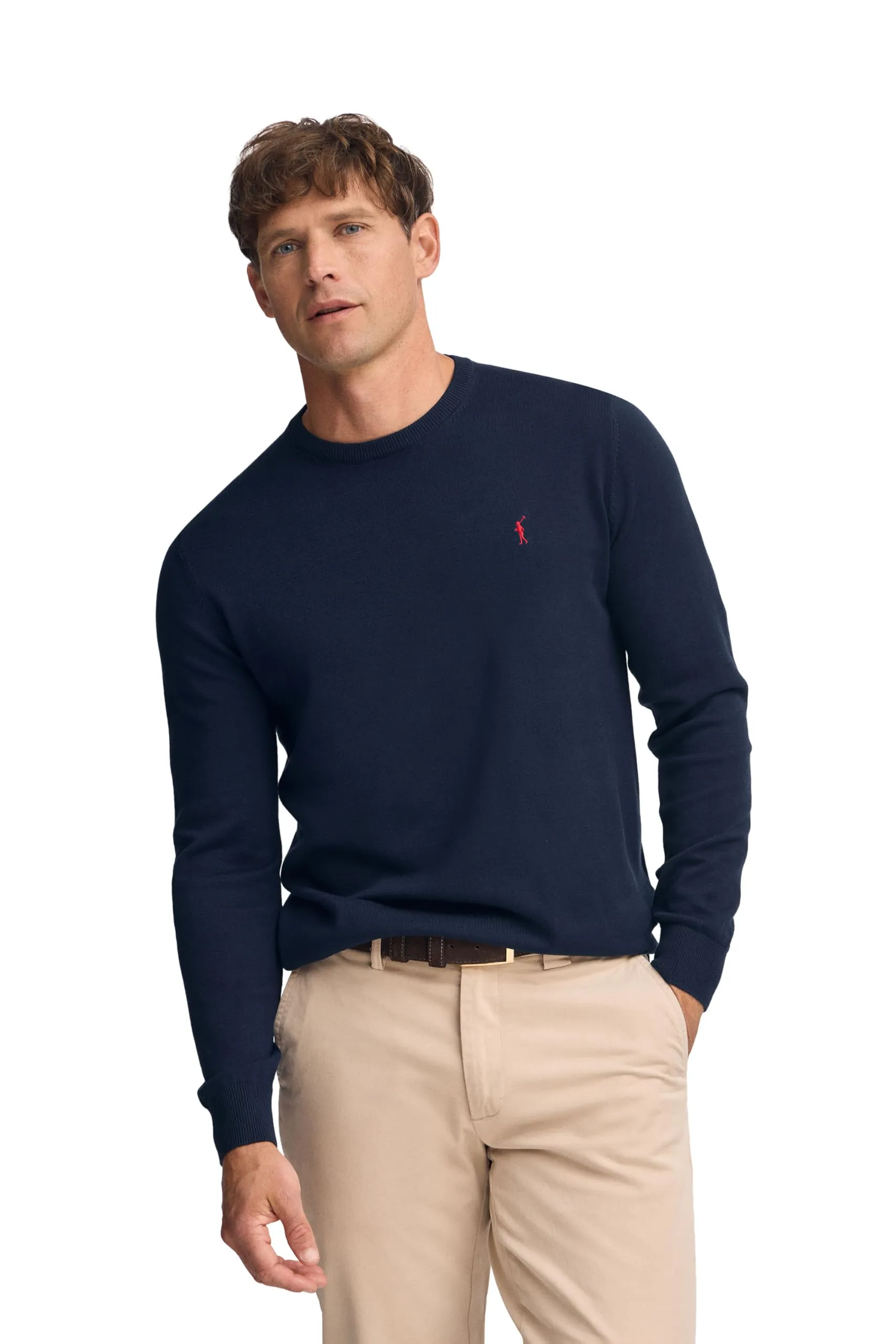 Polo Club Maglione Uomo Basico Blu 100% Cotone con Logo Ricamato - immagine 1