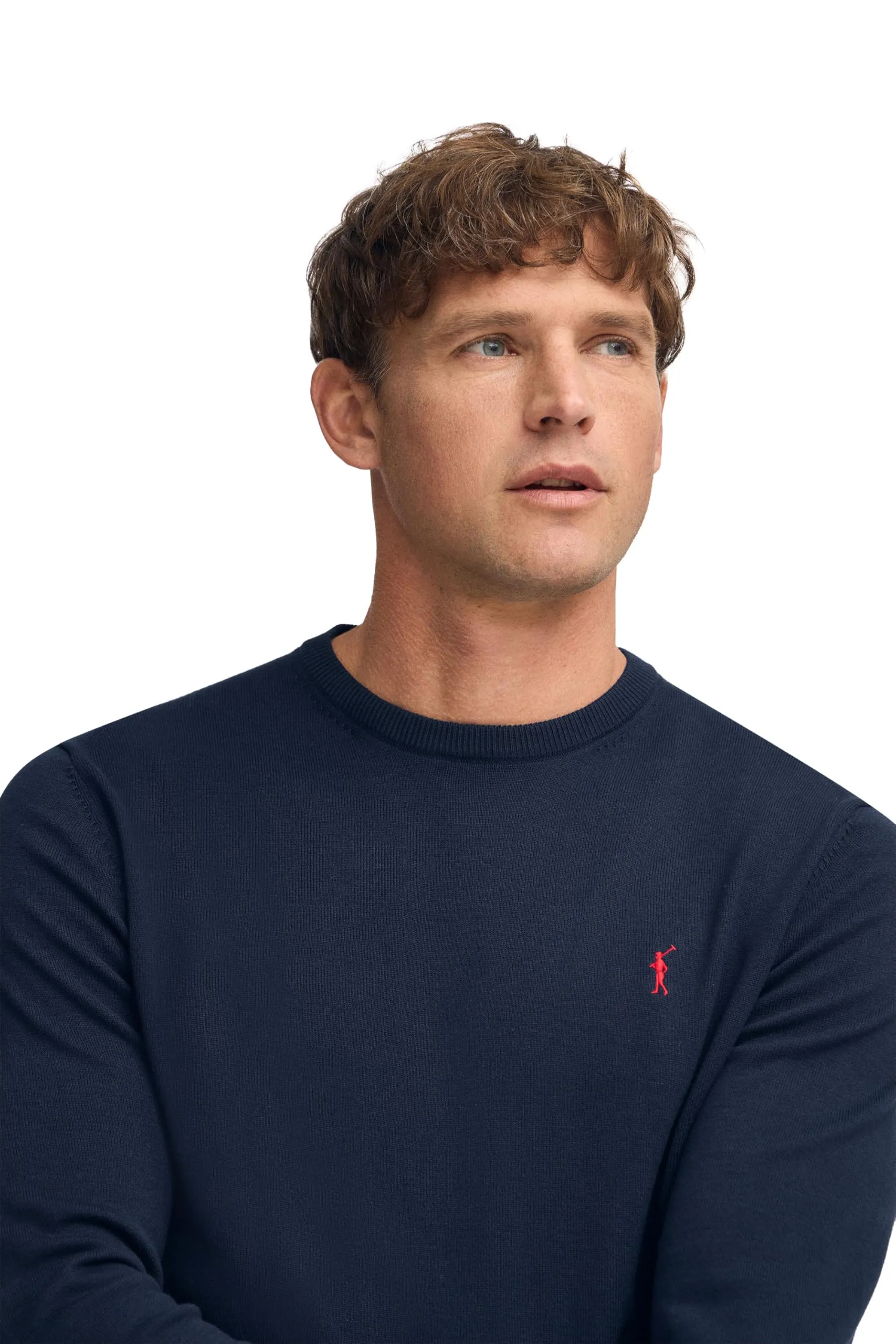 Polo Club Maglione Uomo Basico Blu 100% Cotone con Logo Ricamato - immagine 2