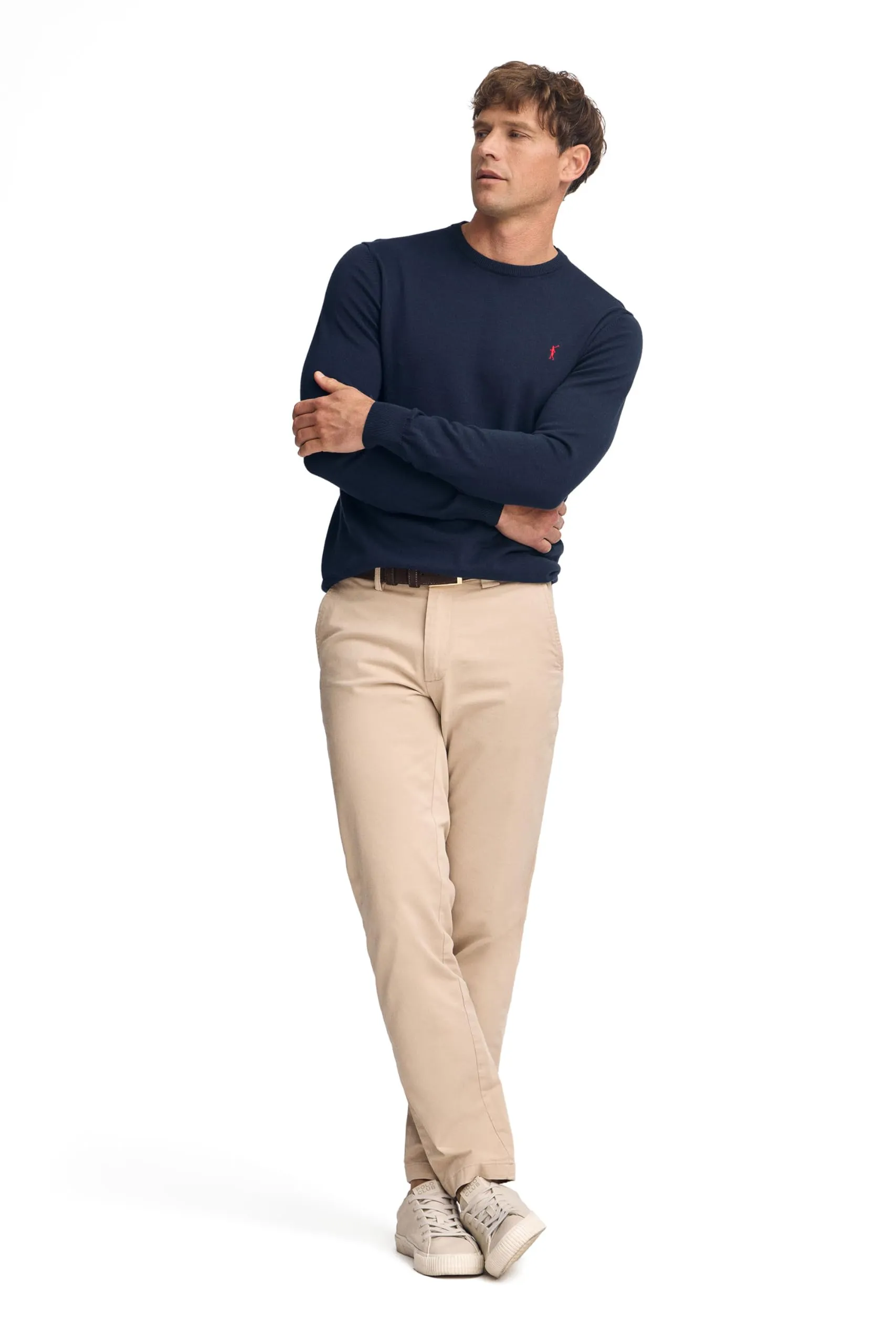 Polo Club Maglione Uomo Basico Blu 100% Cotone con Logo Ricamato - immagine 3