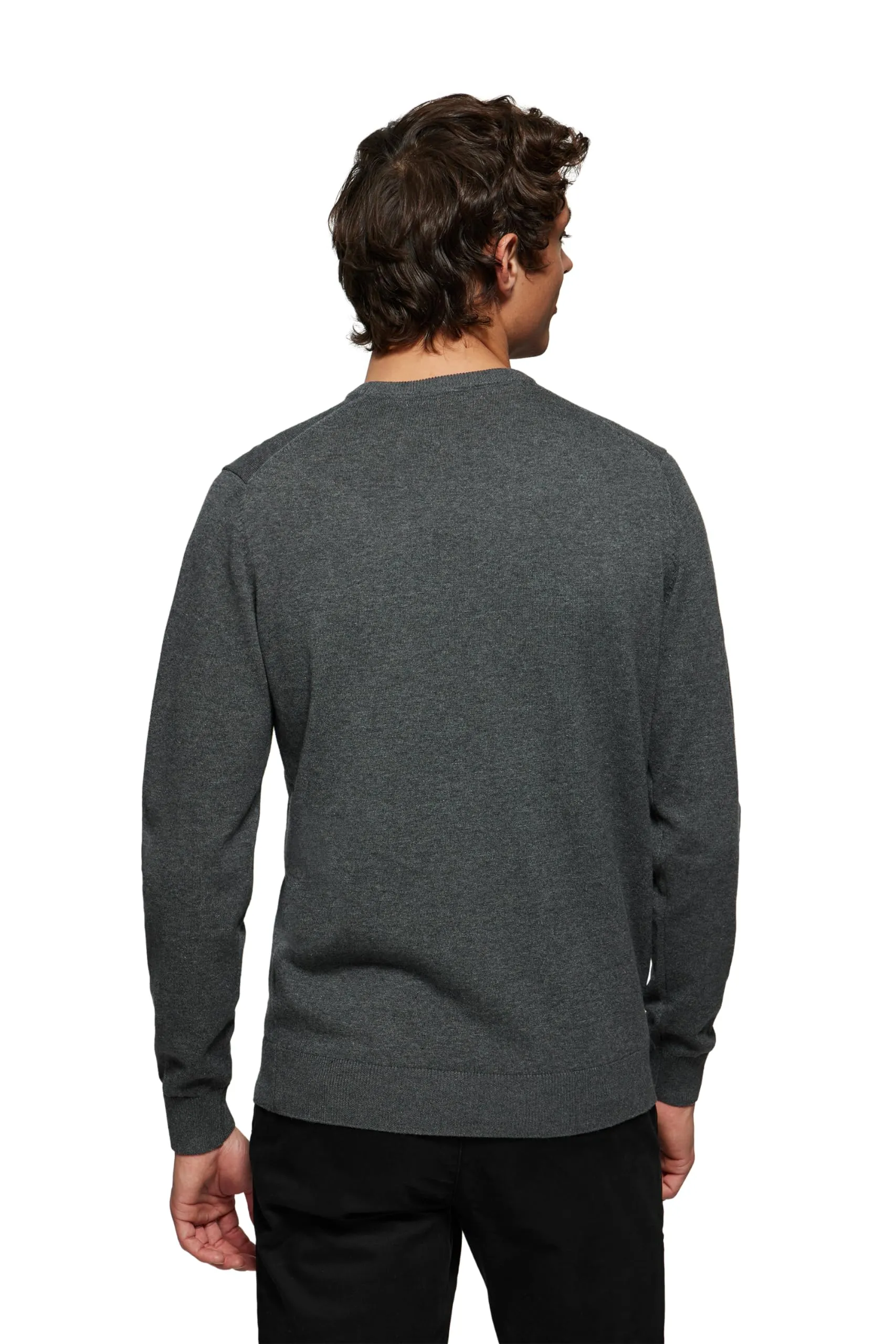 Polo Club Maglione Uomo Basico Grigio 100% Cotone con Logo Ricamato - immagine 5