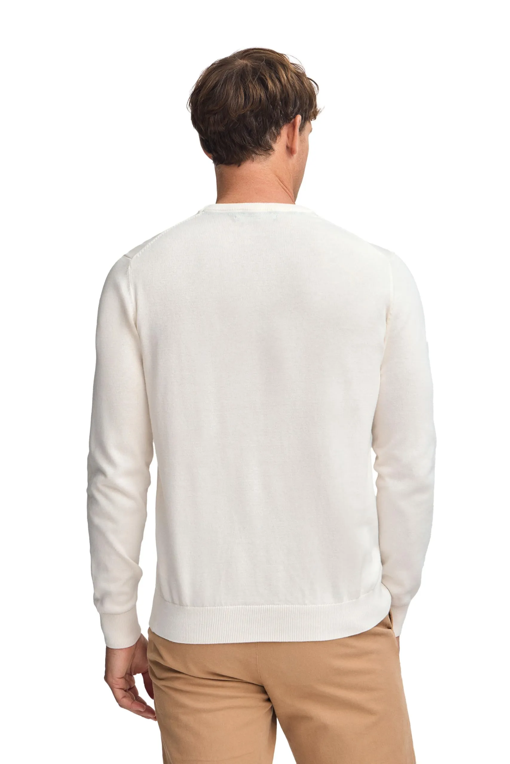Polo Club Maglione Uomo Basico Marrone 100% Cotone con Logo Ricamato - immagine 4