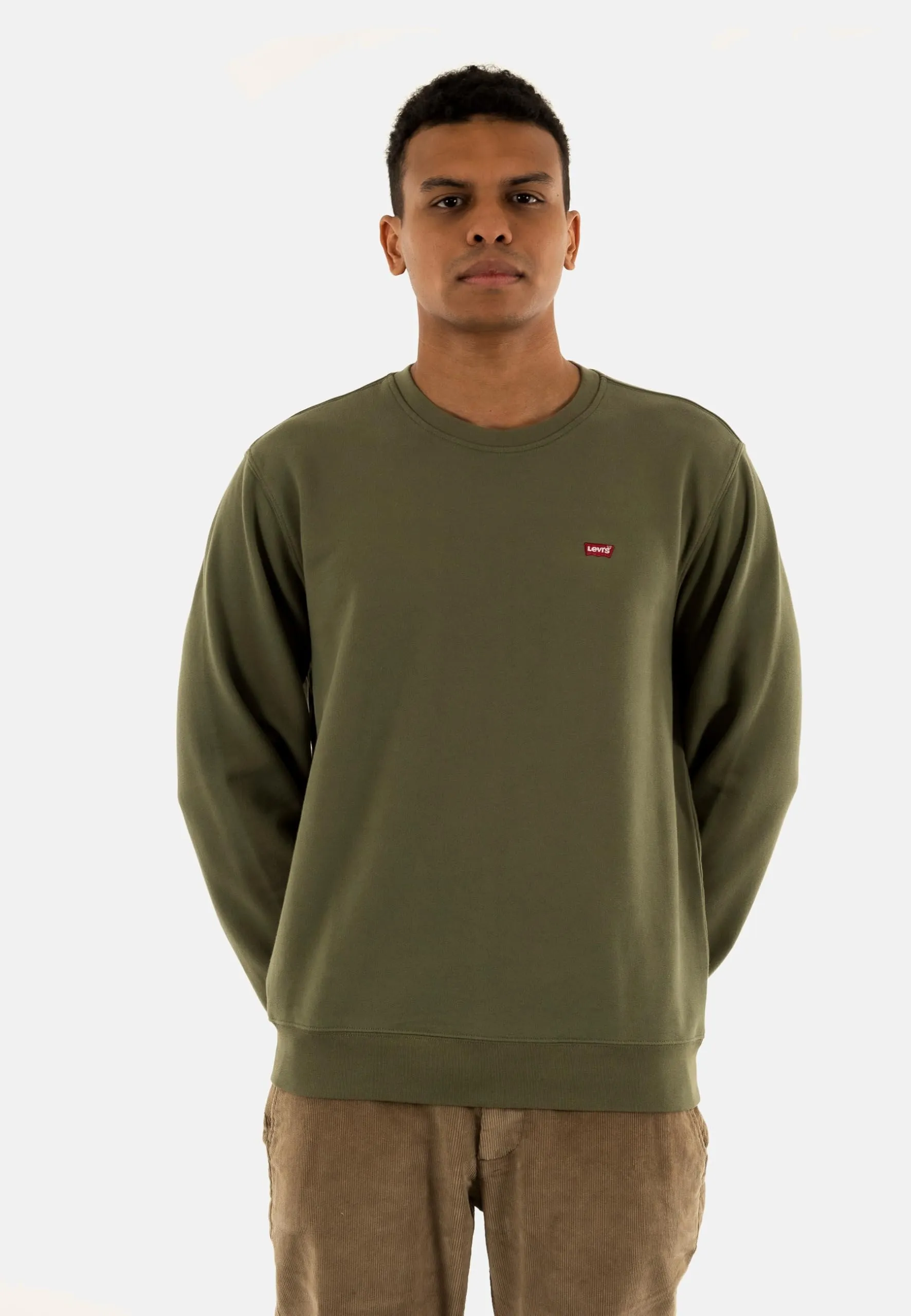 Levi's Crew Felpa Uomo - Moss Olive 0908736 French Terry - S - immagine 2