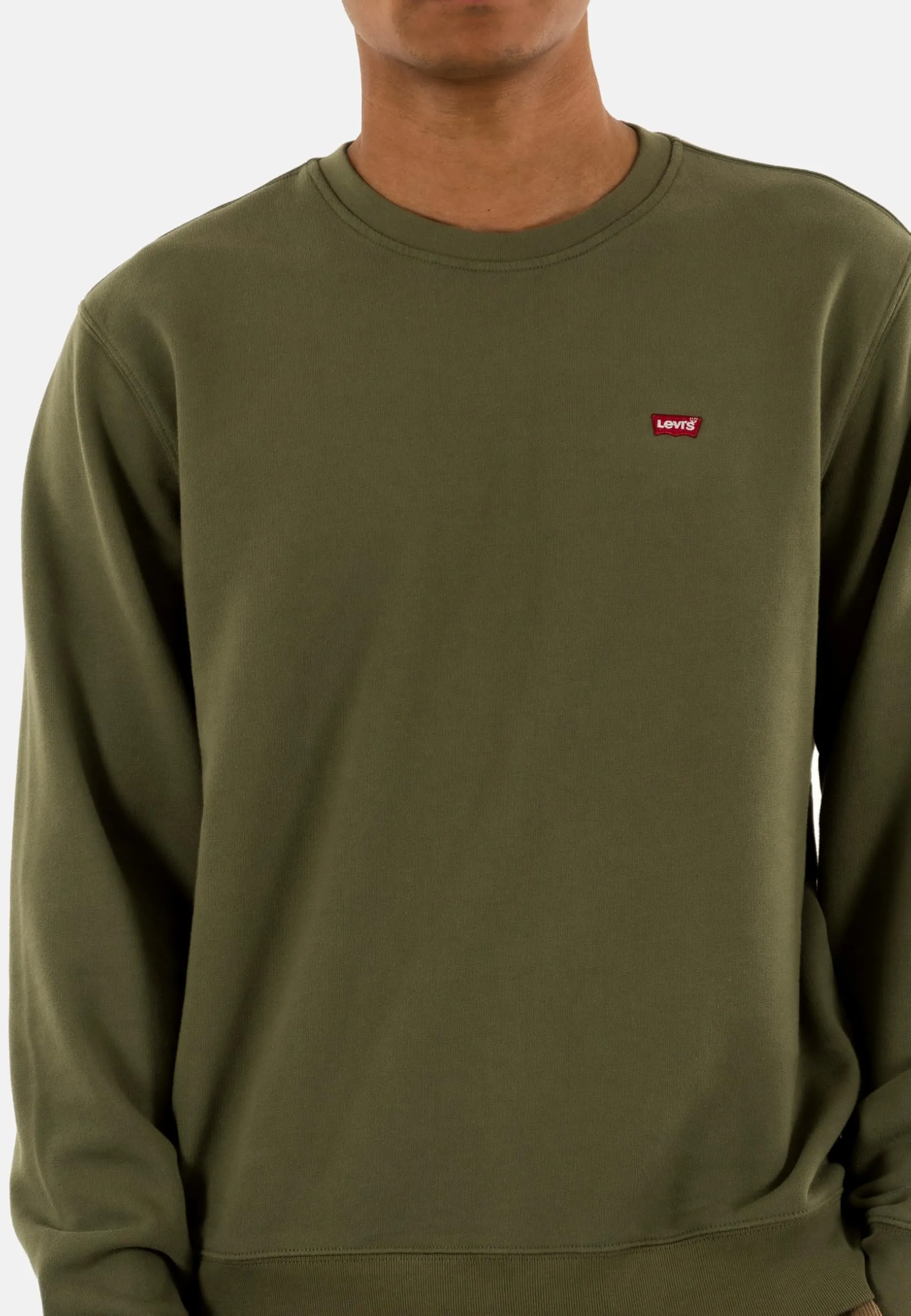 Levi's Crew Felpa Uomo - Moss Olive 0908736 French Terry - S - immagine 4