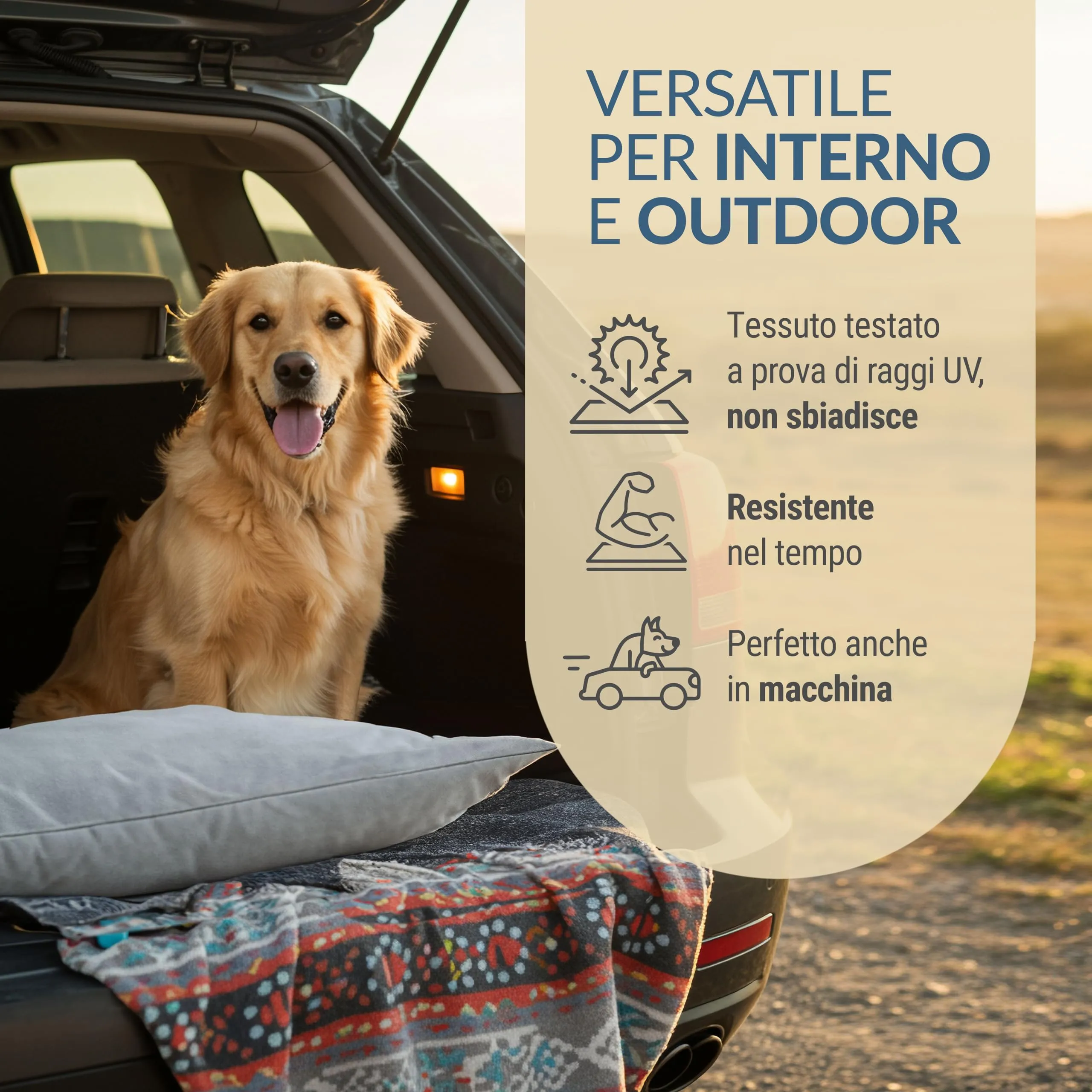 Dorian Home Cuscino Cane Sfoderabile e Lavabile, Antiacaro e Anallergico, 60 x 90 cm, Beige - immagine 5