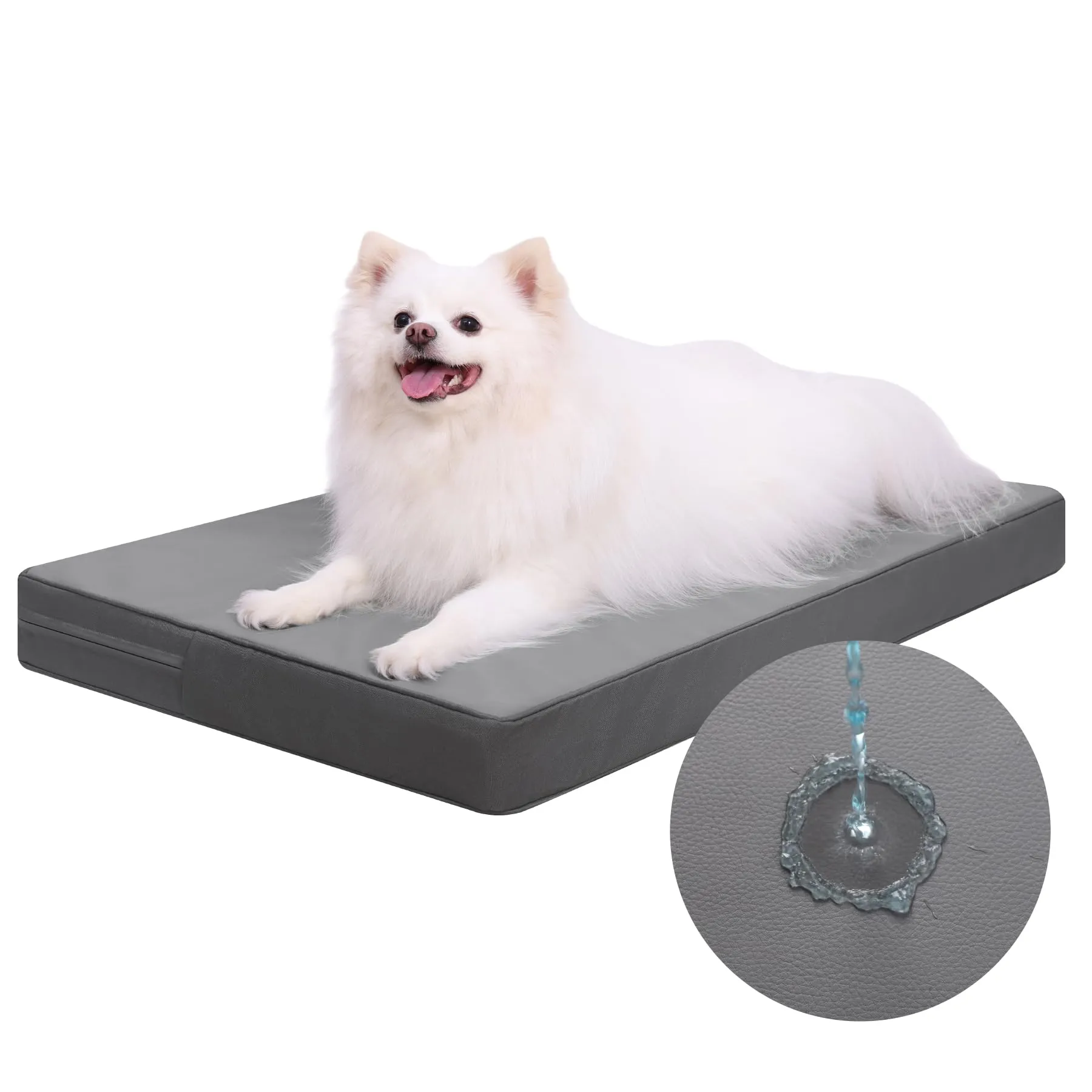 Favodormir Cuccia Cane Interno Ortopedica in Ecopelle Impermeabile, L58xP43xH7cm, Grigio - immagine 1