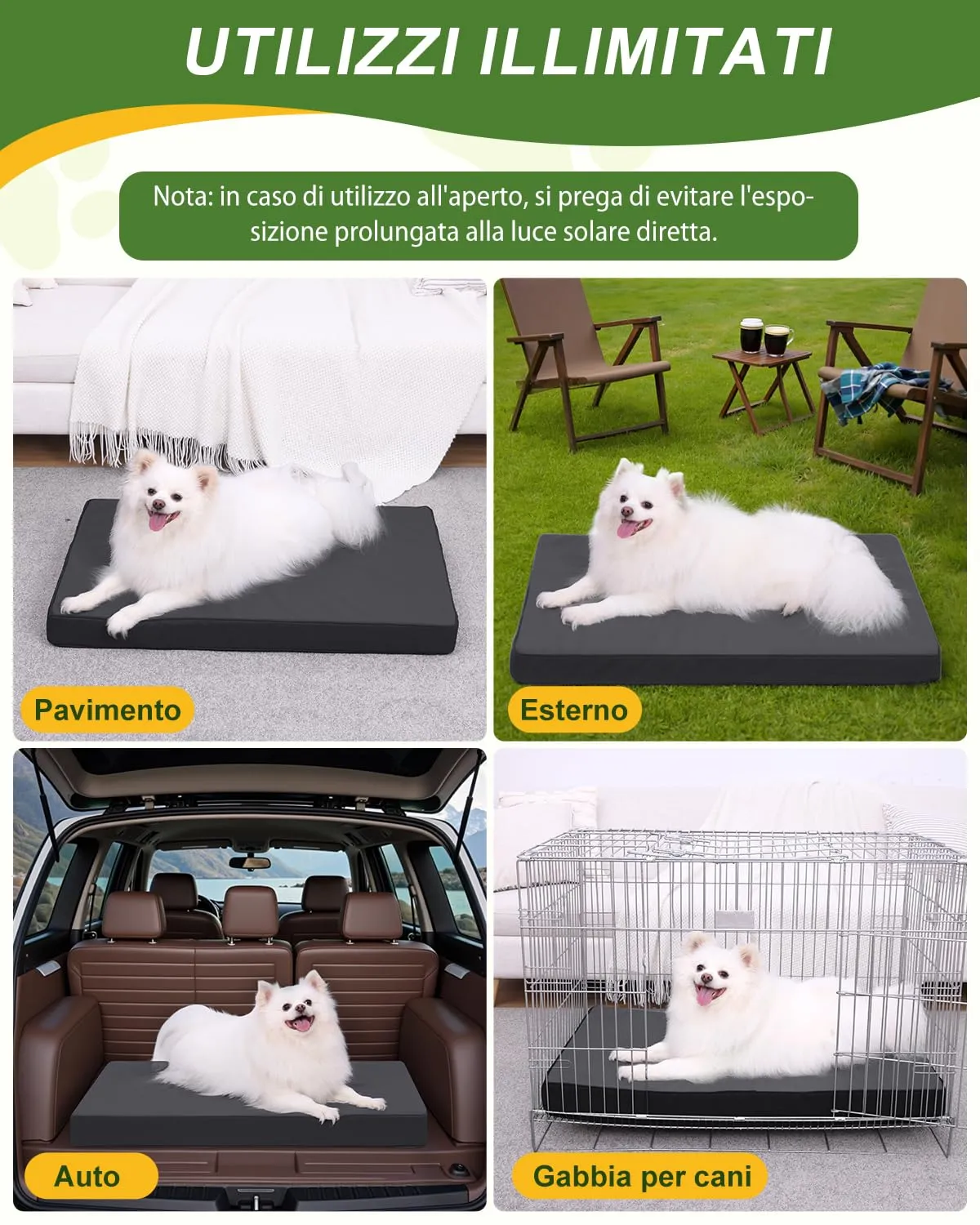 Favodormir Cuccia Cane Interno Ortopedica in Ecopelle Impermeabile, Nero, 73 x 45 x 7 cm - immagine 7