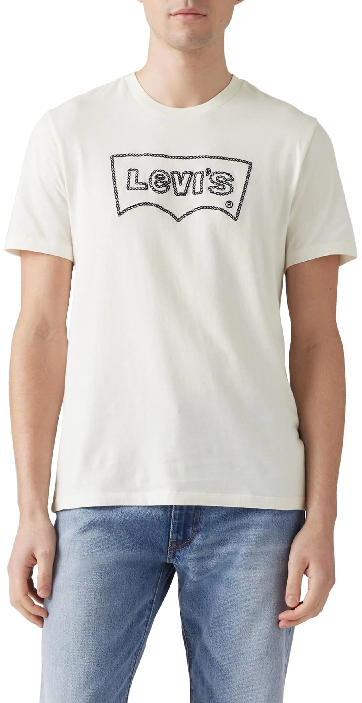 Levi's Graphic Crewneck Tee, Rope Batwing Vw Egret, XS - immagine 1