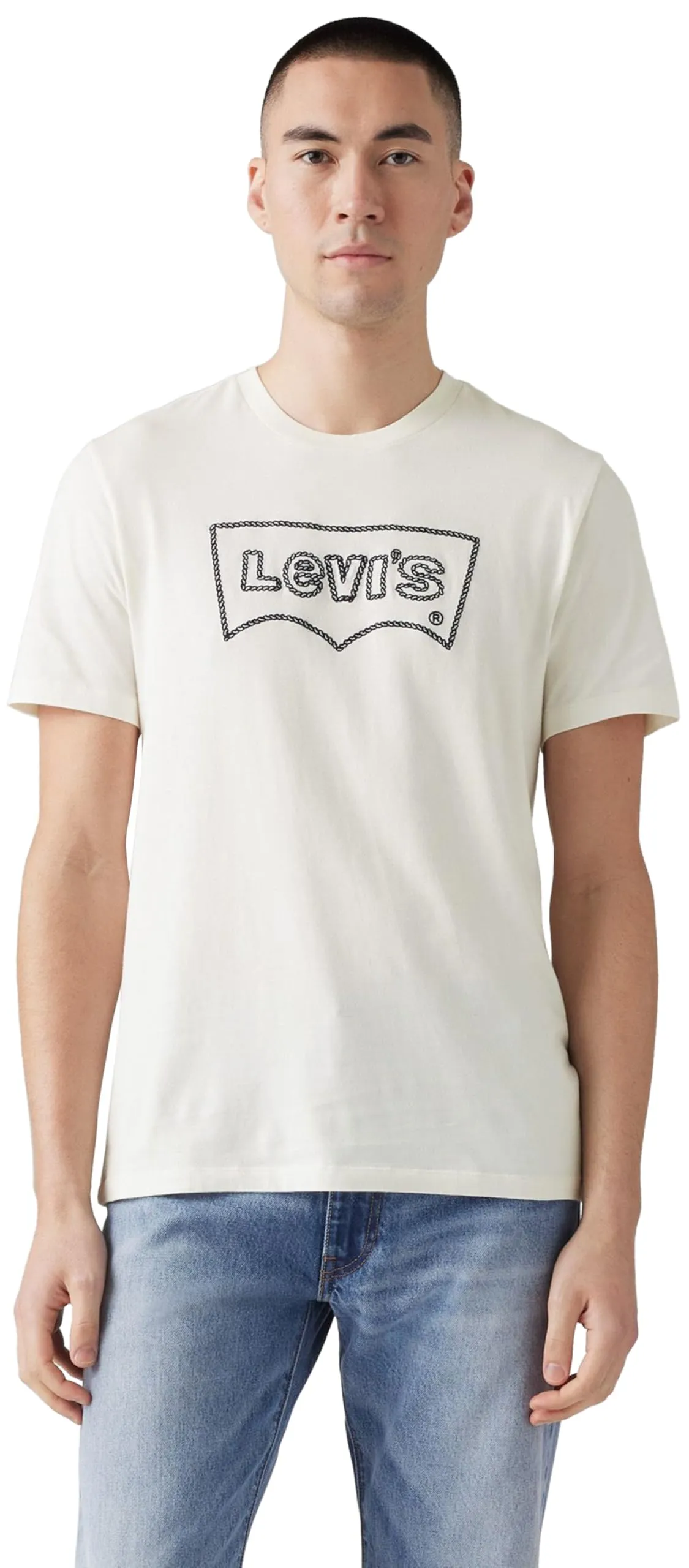 Levi's Graphic Crewneck Tee, Rope Batwing Vw Egret, XS - immagine 2