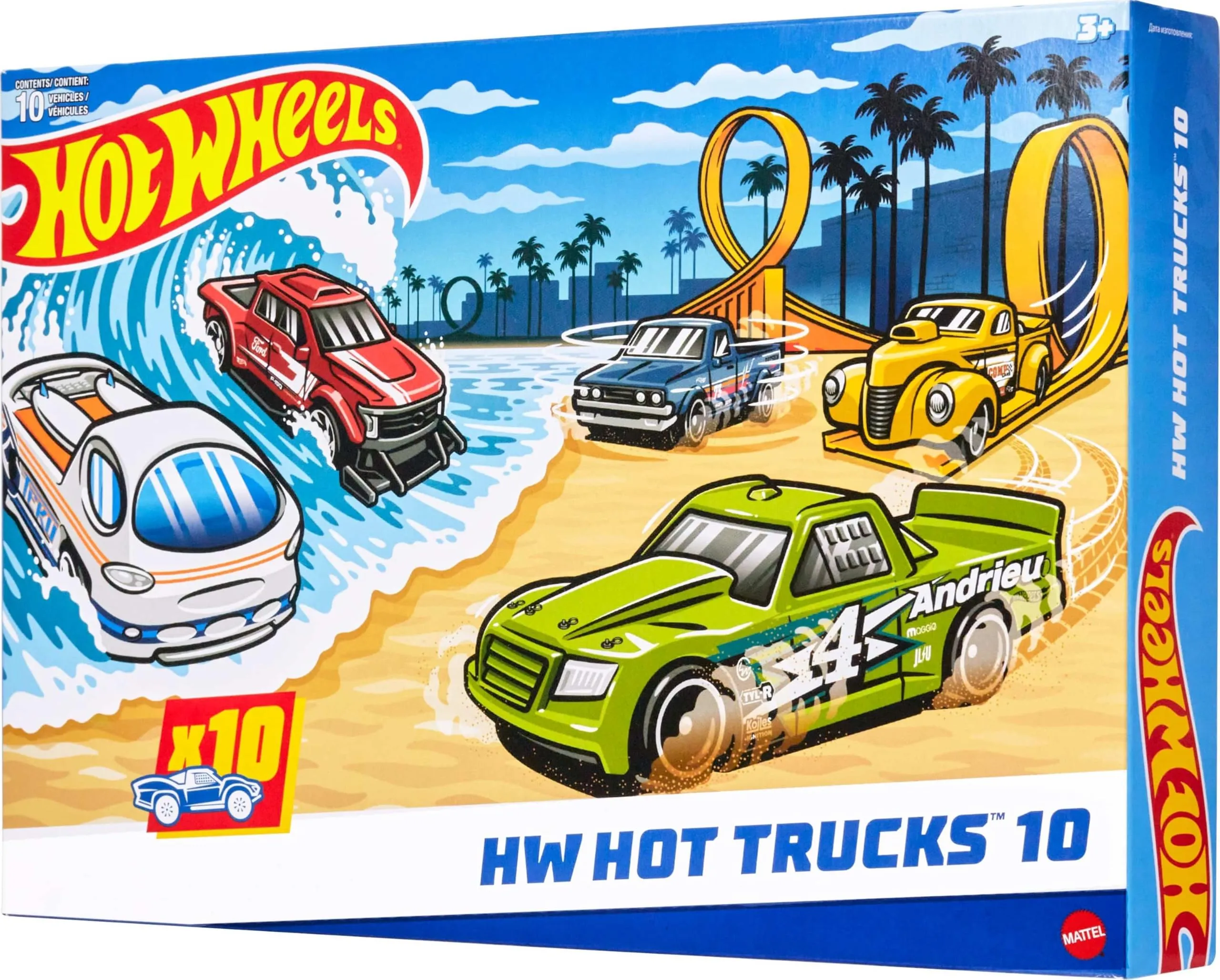 Hot Wheels Set da 10 Truck Die-Cast scala 1:64 HYM97 - immagine 1