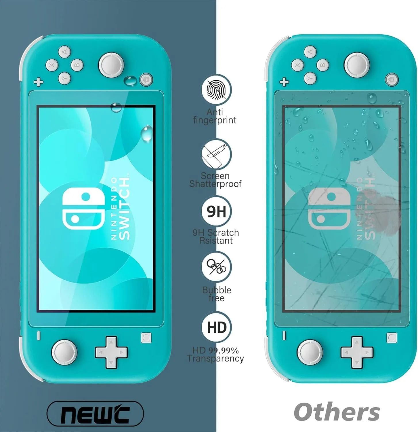 NEW'C Pellicola in Vetro Temperato per Nintendo Switch Lite - immagine 4