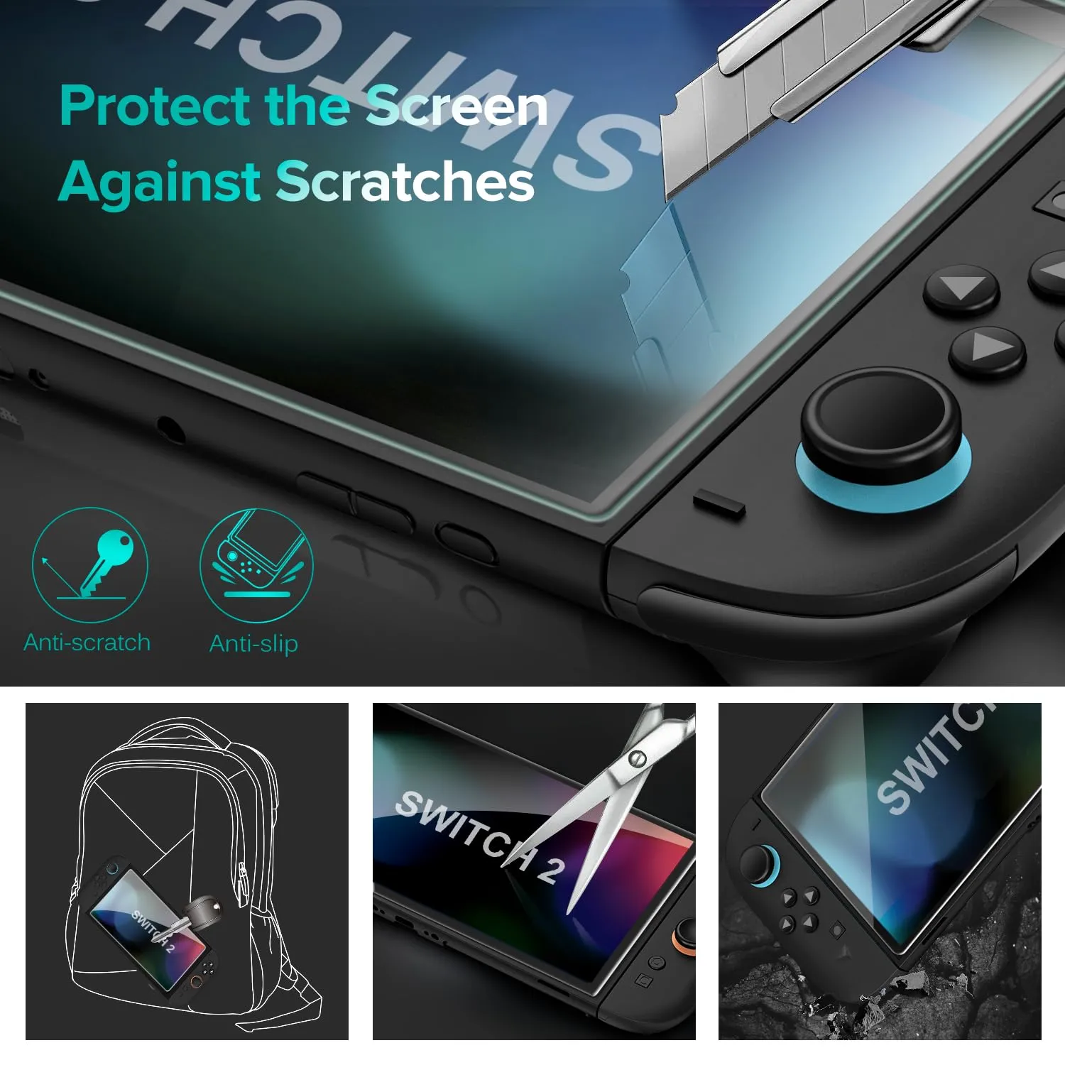 iVoler Pellicola Protettiva in Vetro Temperato per Nintendo Switch 2 (2025), 4 Pezzi - immagine 3