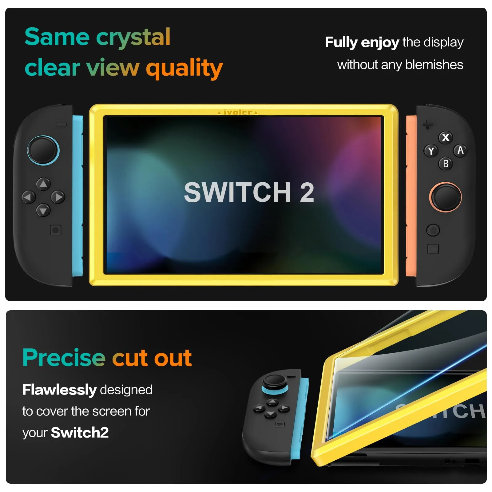 iVoler Pellicola Protettiva in Vetro Temperato per Nintendo Switch 2 (2025), 4 Pezzi - immagine 6