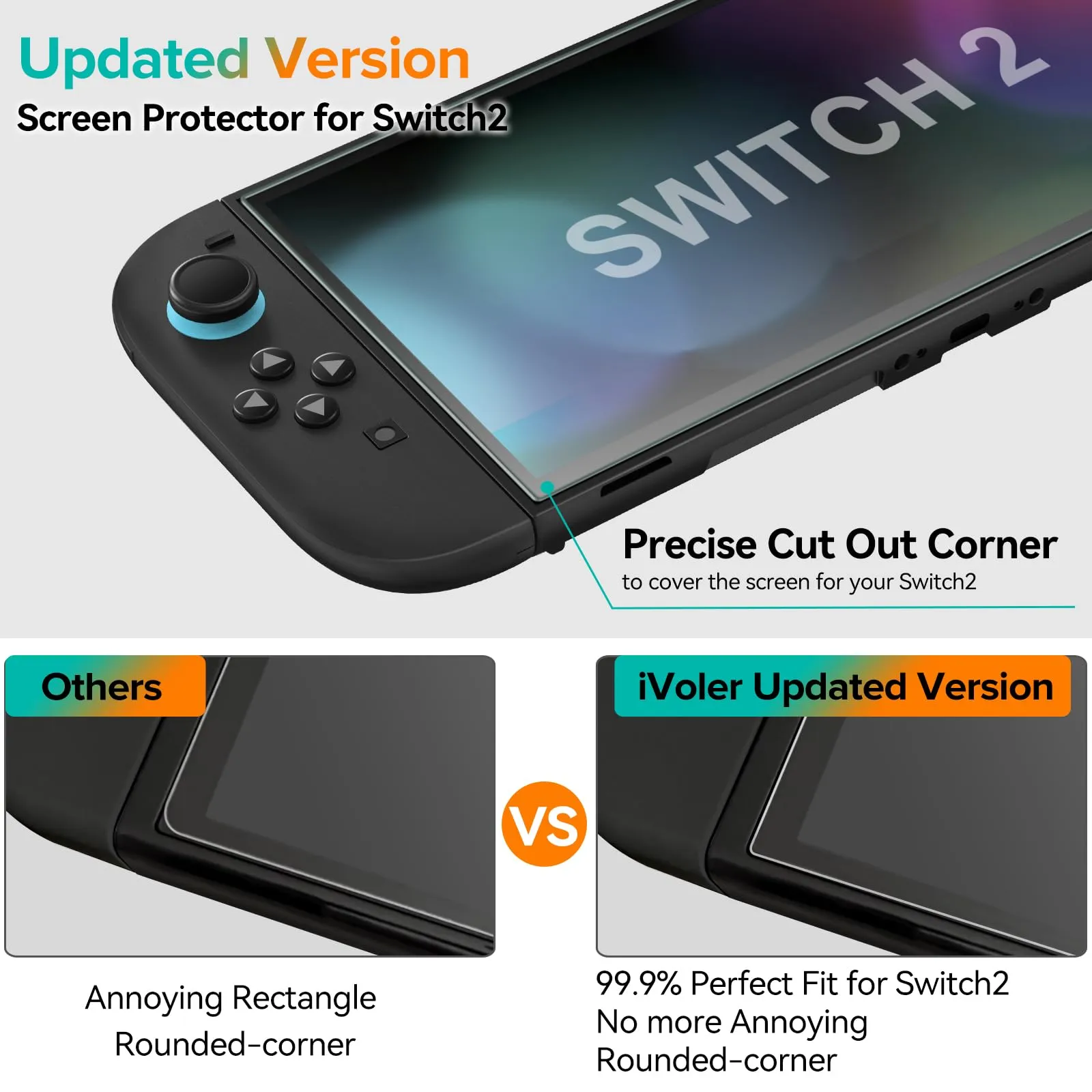 iVoler Pellicola Protettiva in Vetro Temperato per Nintendo Switch 2 (2025), 4 Pezzi - immagine 7