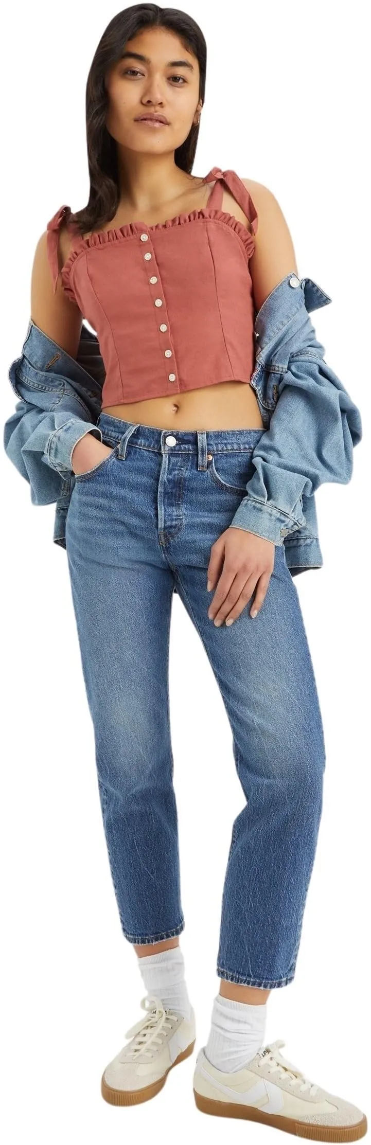 Levi's 501 Crop Jeans Donna, Erin Can't Wait Stretch, 28W / 30L - immagine 5
