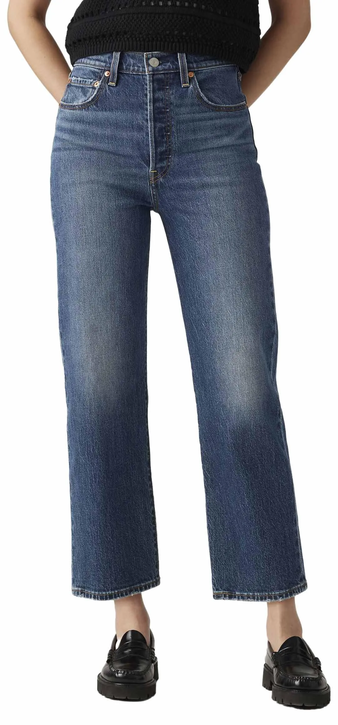 Levi's Ribcage Straight Ankle Jeans My Honor No Dx 26W / 31L Donna - immagine 3