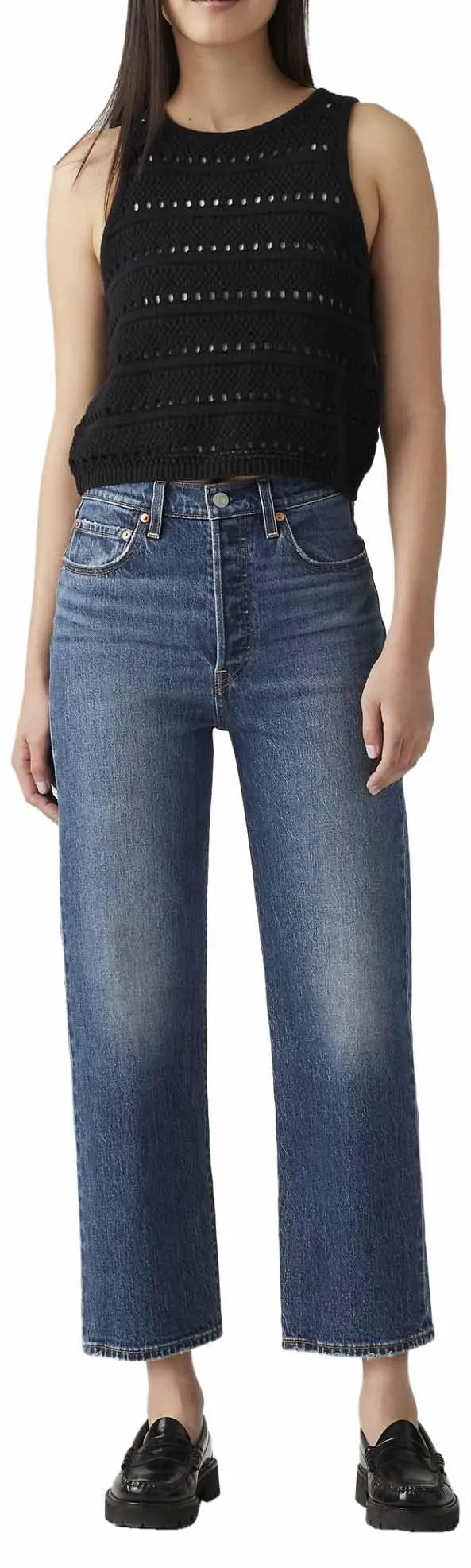 Levi's Ribcage Straight Ankle Jeans My Honor No Dx 26W / 31L Donna - immagine 6