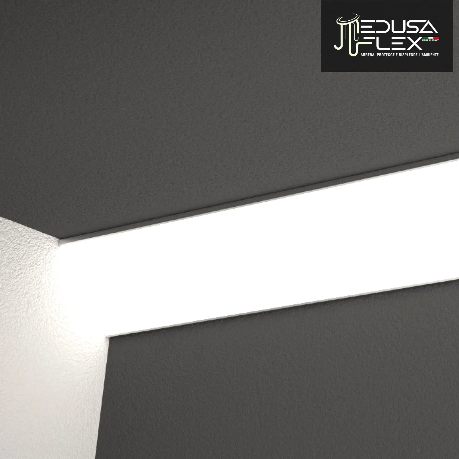 Eurocali Cover Angolare Profilo Alluminio per Strisce LED Medusaflex mod. Aurelia, 2 Metri, Grigia Fumé, Pacco da 2 - immagine 6
