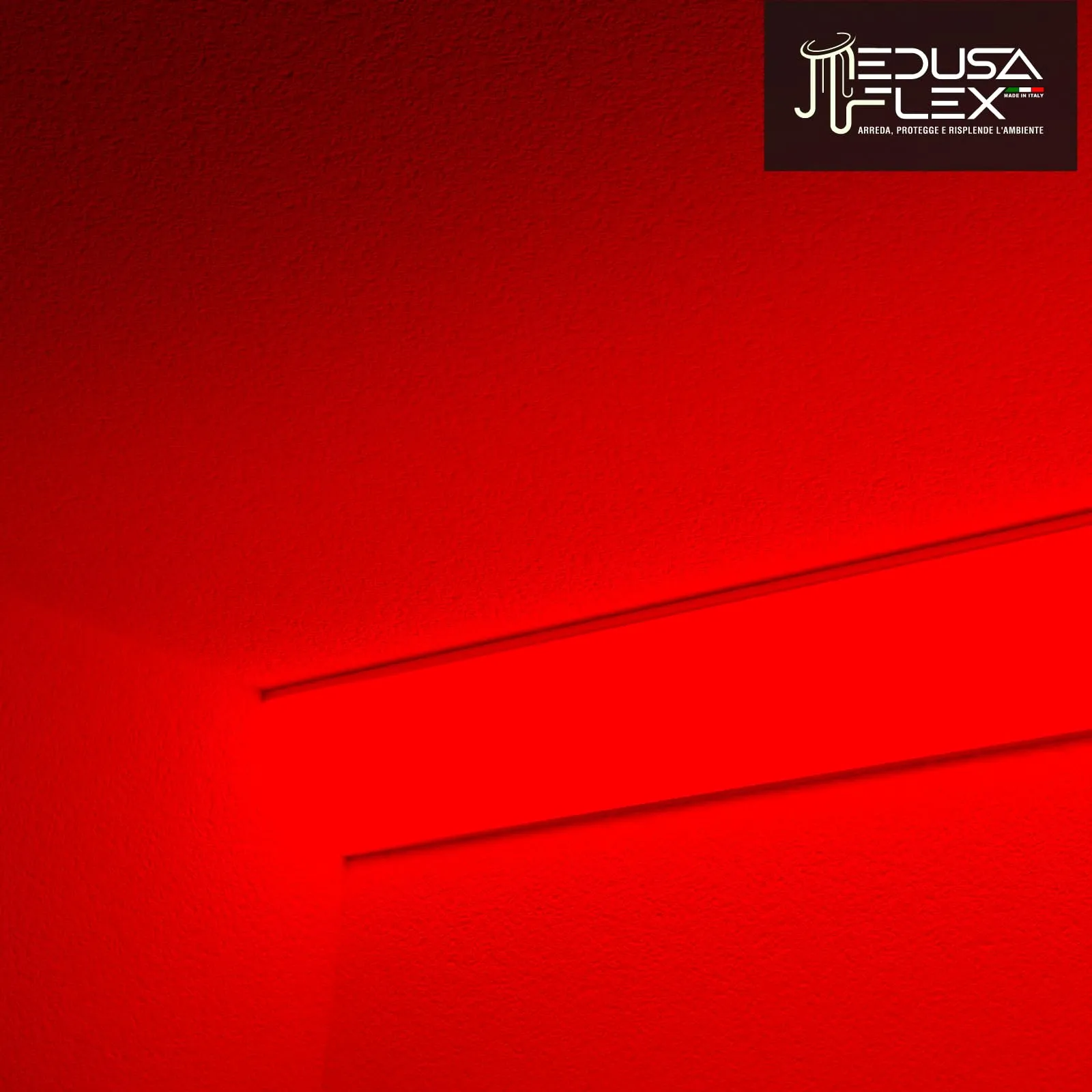 Eurocali Cover Angolare Profilo Alluminio per Strisce LED Medusaflex mod. Aurelia, 2 Metri, Rossa, Pacco da 2 - immagine 6
