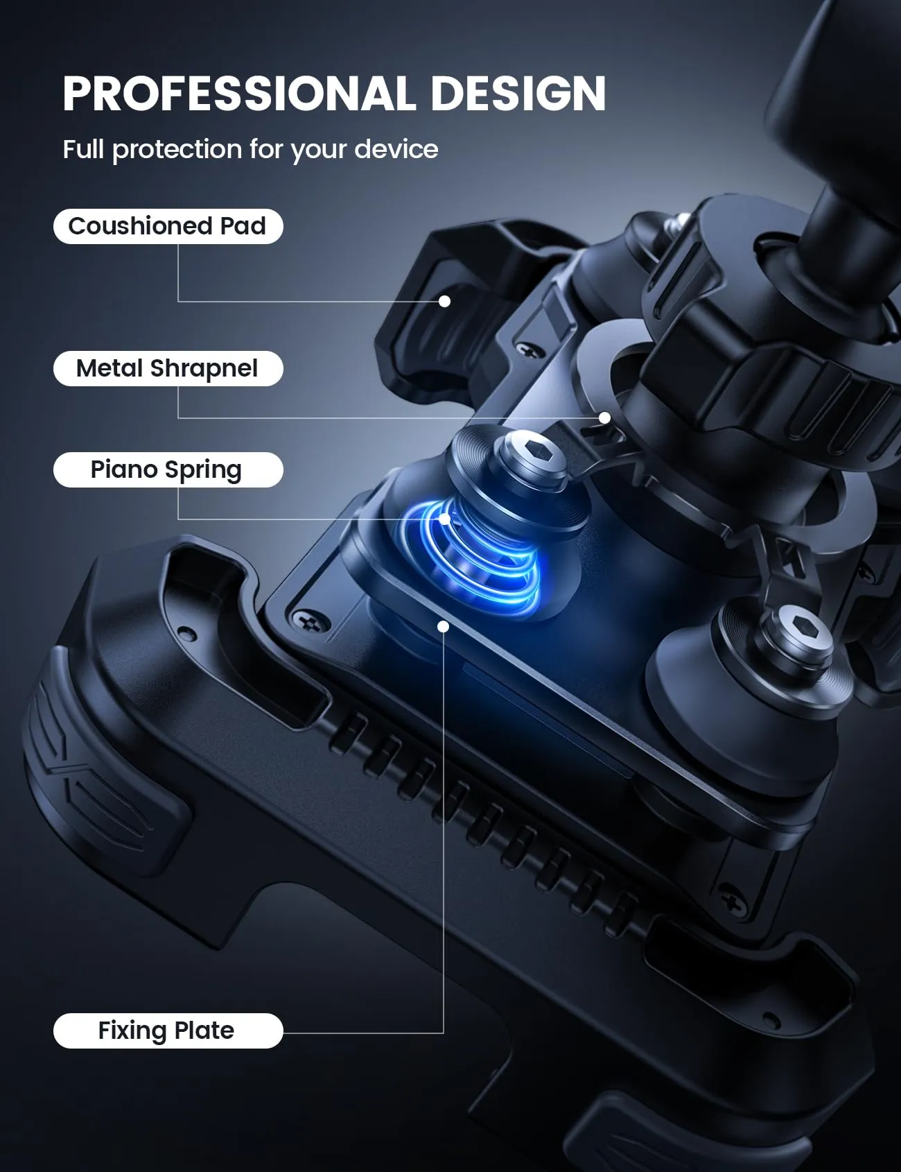 Lamicall Supporto Telefono Moto Antivibrazione con Doppio Ammortizzatore - immagine 3