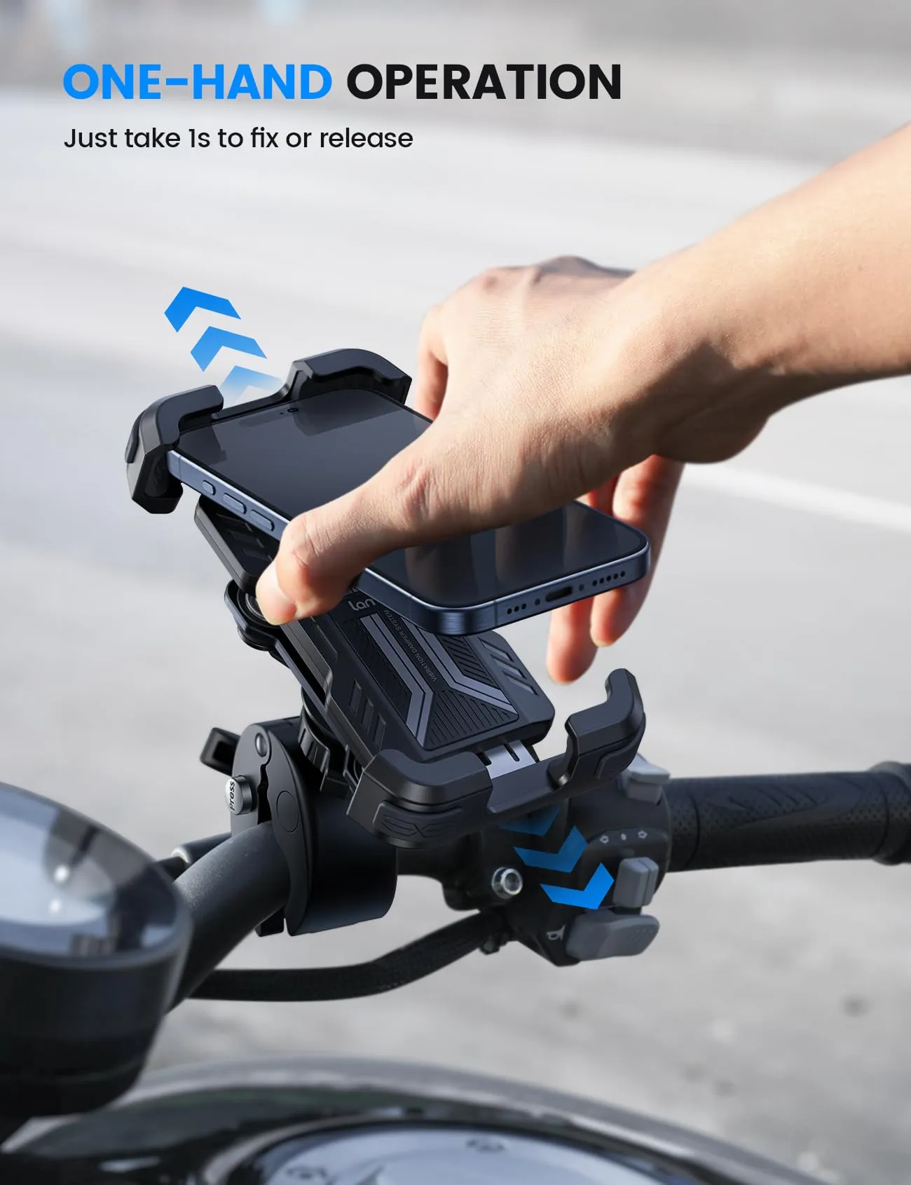 Lamicall Supporto Telefono Moto Antivibrazione con Doppio Ammortizzatore - immagine 4