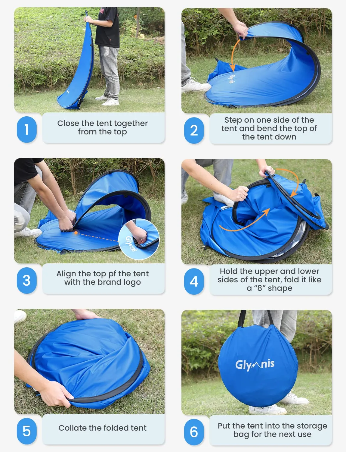 Glymnis Tenda da Spiaggia Pop-up con Cerniera, UPF 50+, 3-4 Persone - immagine 9