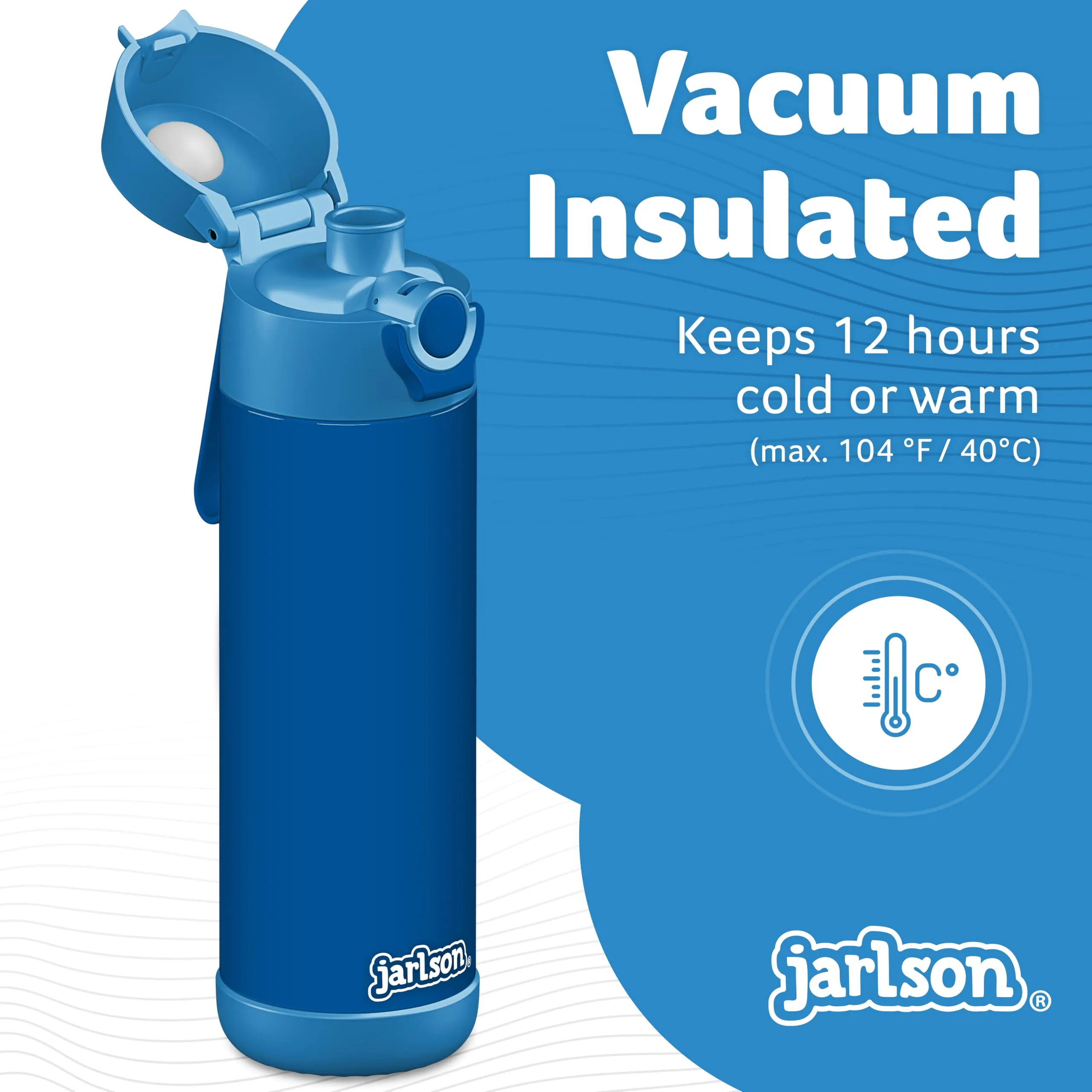 Jarlson Borraccia Termica Bambini Mali 500ml Acciaio Inox - Blu - immagine 2