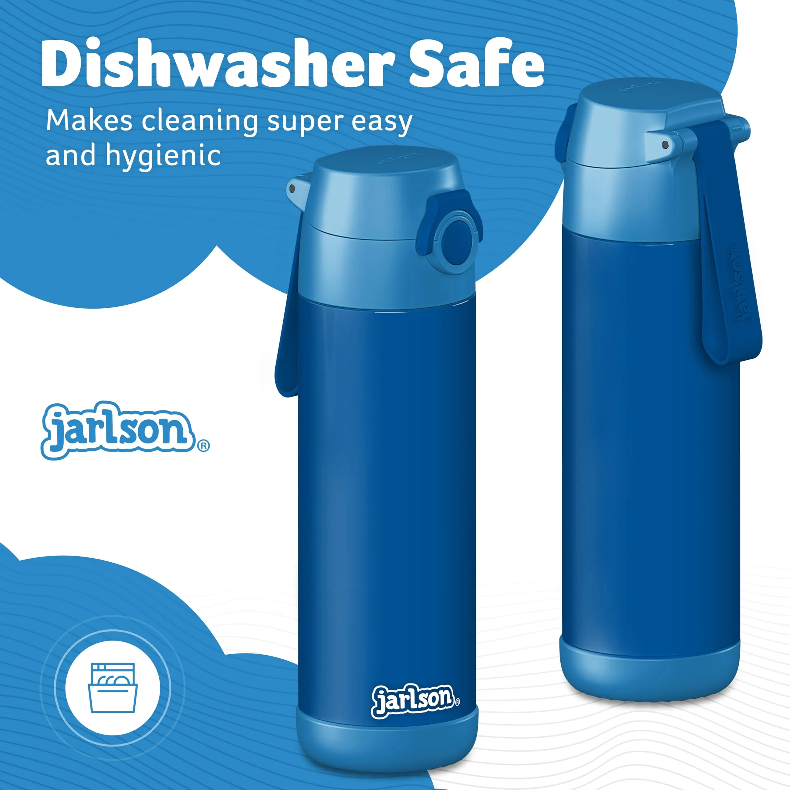 Jarlson Borraccia Termica Bambini Mali 500ml Acciaio Inox - Blu - immagine 3