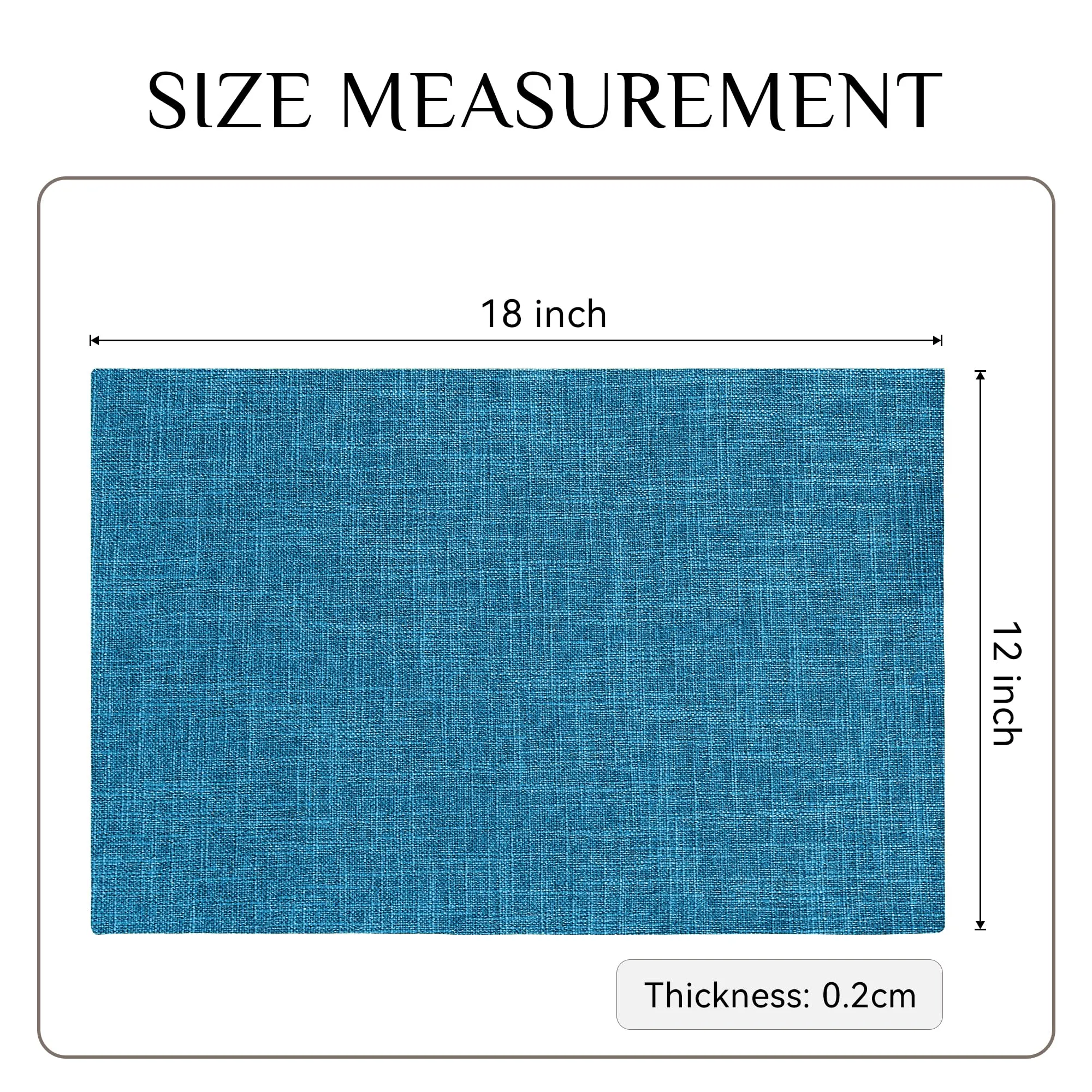 Softalker Set di 6 tovagliette in finto lino, 30 x 45 cm, azzurro cielo - immagine 6