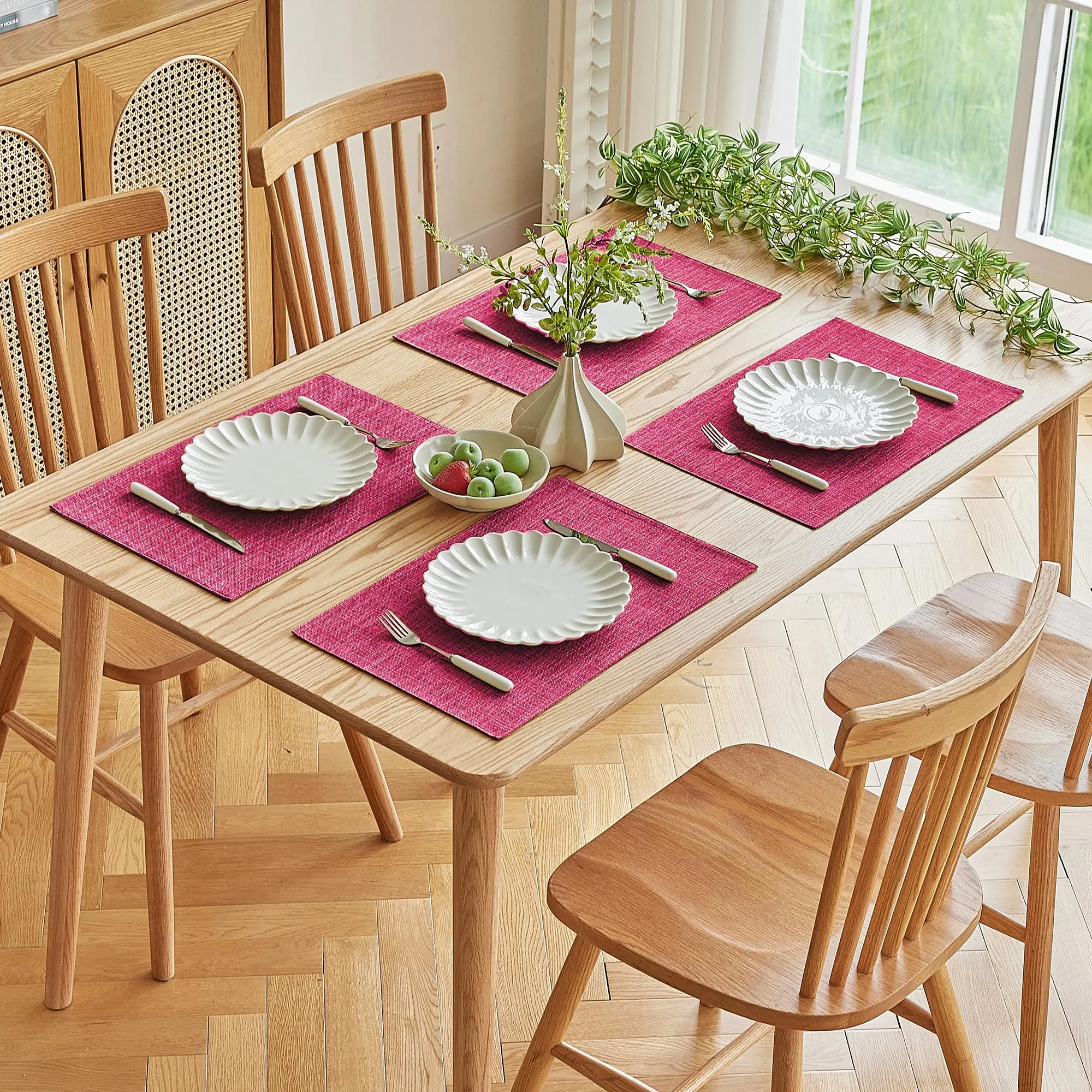 Softalker Tovagliette in finto lino, set da 8, 30 x 45 cm, resistenti al calore, doppio strato, lavabili - immagine 7