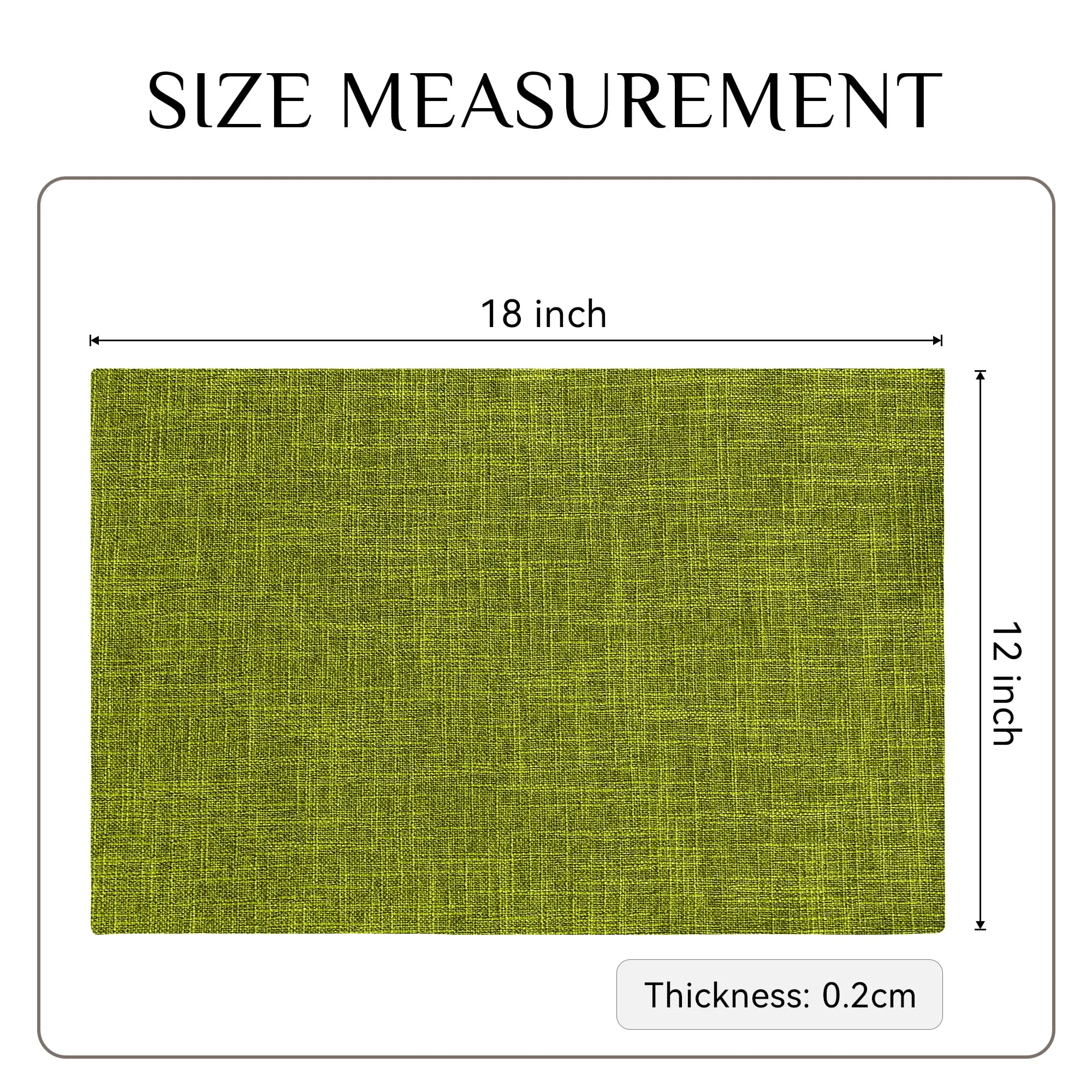 Softalker Set di 6 tovagliette in finto lino, 30 x 46 cm, verde lime - immagine 6