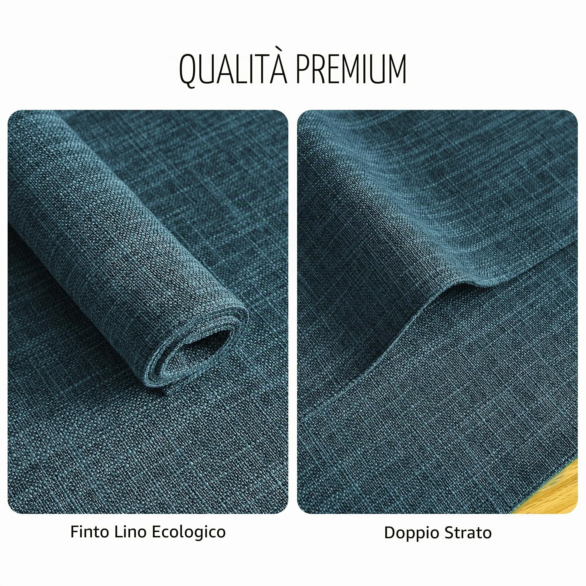 Softalker Tovagliette in finto lino, 30,5 x 45,7 cm, blu petrolio, set da 8 pezzi - immagine 4