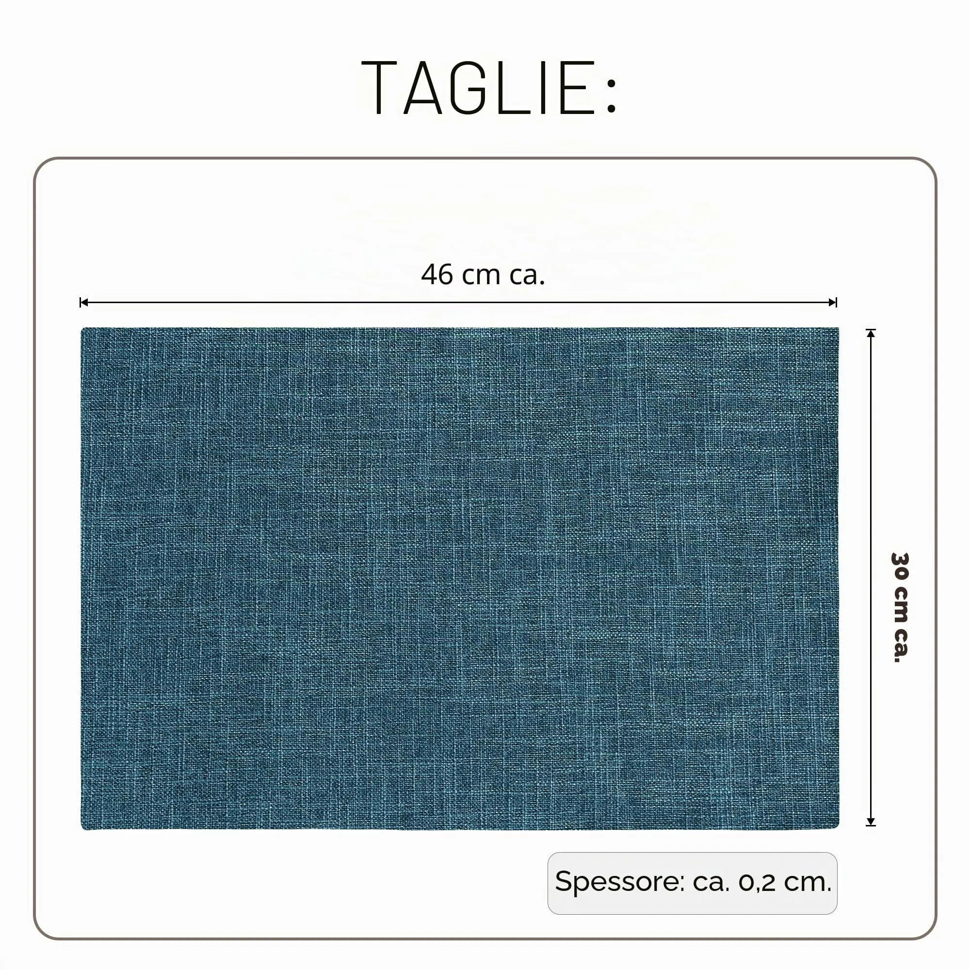 Softalker Tovagliette in finto lino, 30,5 x 45,7 cm, blu petrolio, set da 8 pezzi - immagine 6