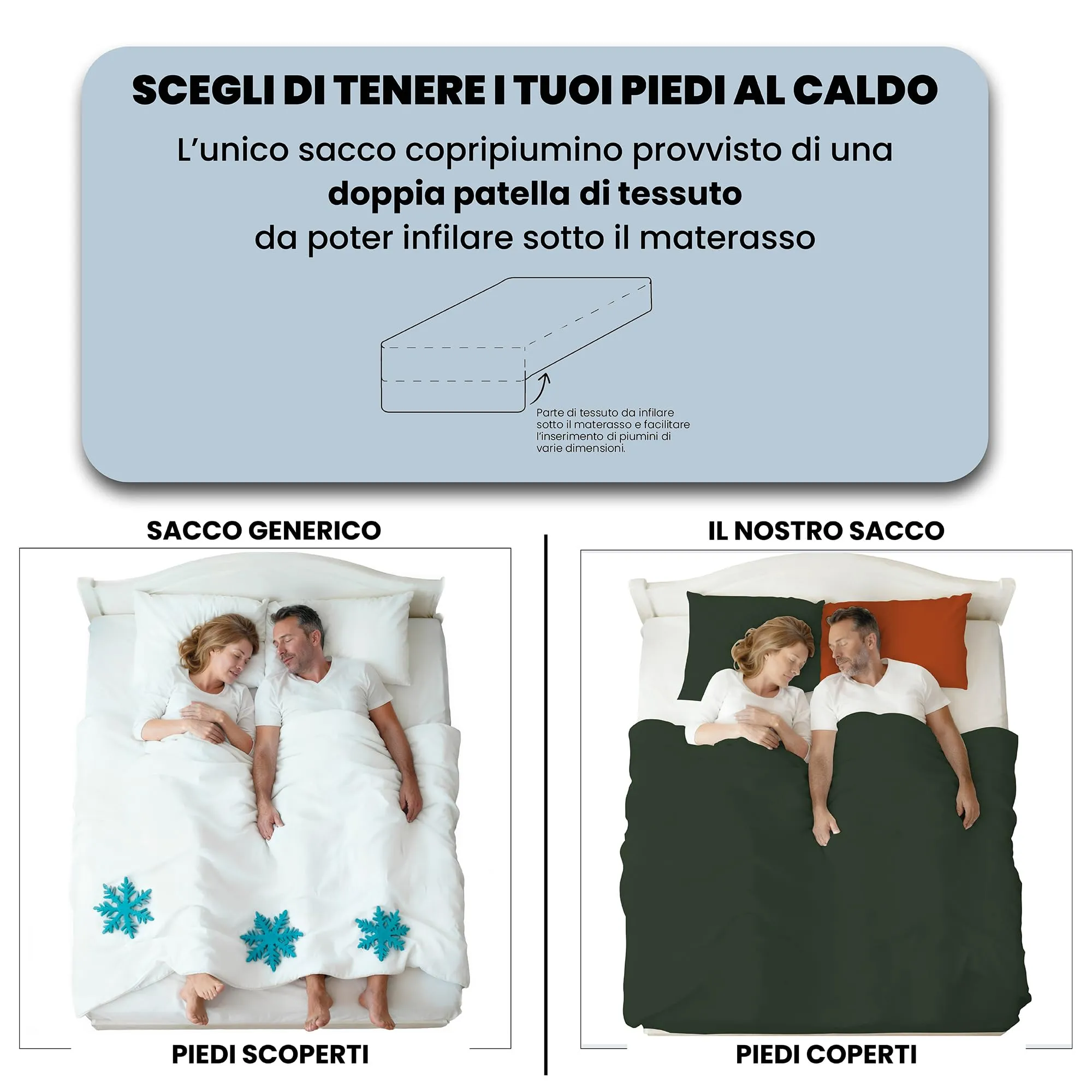 Italian Bed Linen Set Copripiumino 100% Cotone, Matrimoniale 250x200 cm, Verde Oliva/Terra - immagine 6