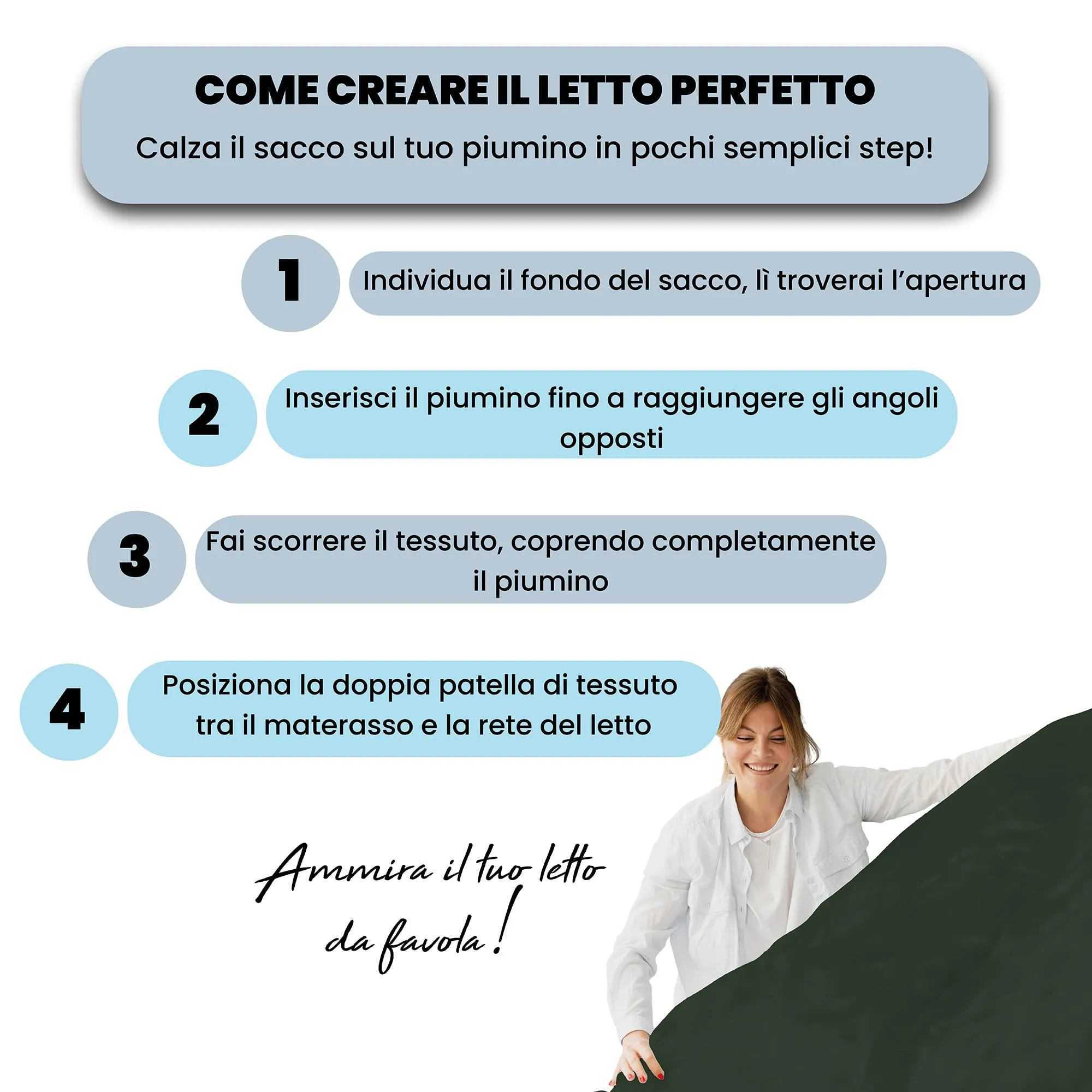Italian Bed Linen Set Copripiumino 100% Cotone Matrimoniale 250x200 cm, Verde Oliva/Tortora - immagine 5