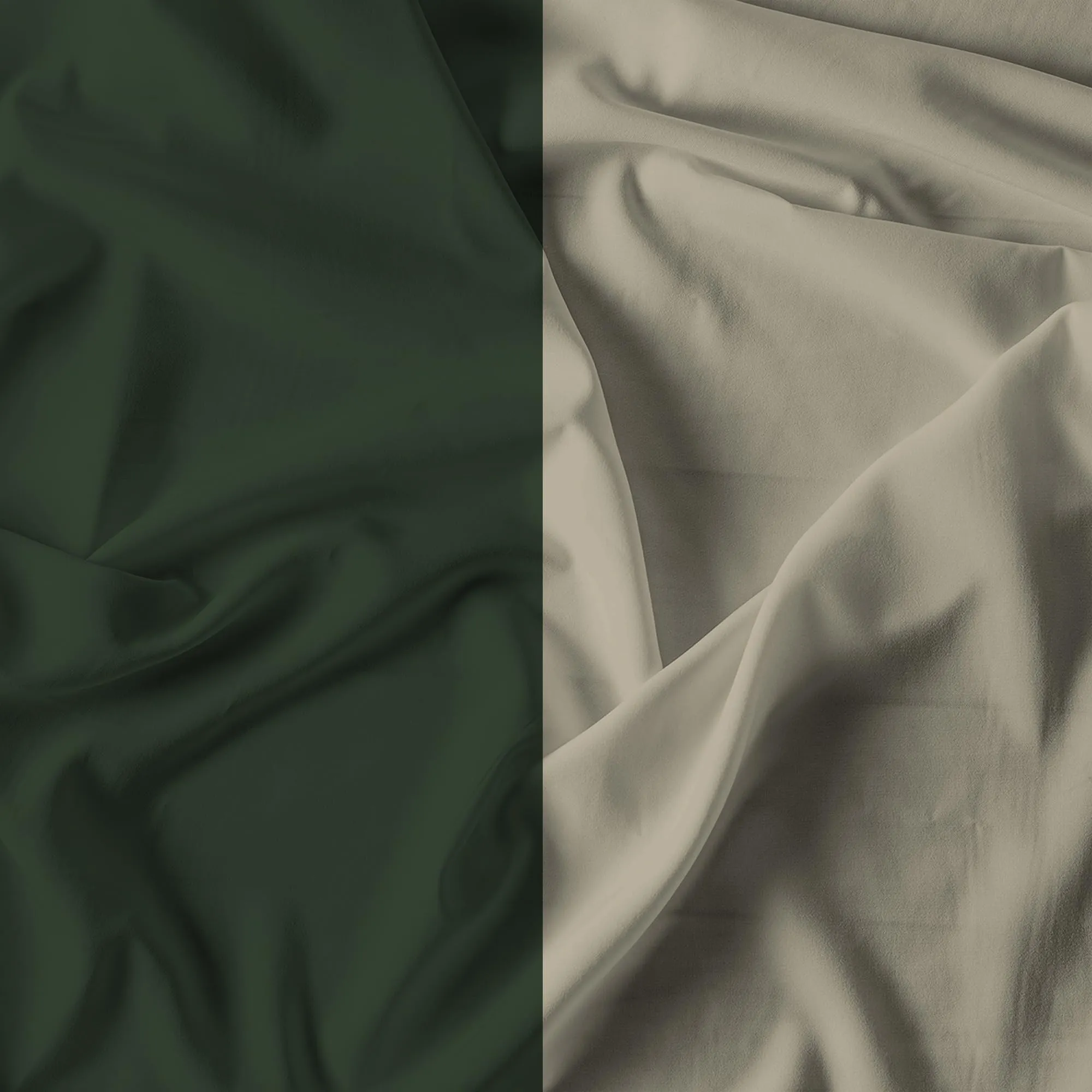 Italian Bed Linen Set Copripiumino 100% Cotone Matrimoniale 250x200 cm, Verde Oliva/Tortora - immagine 12