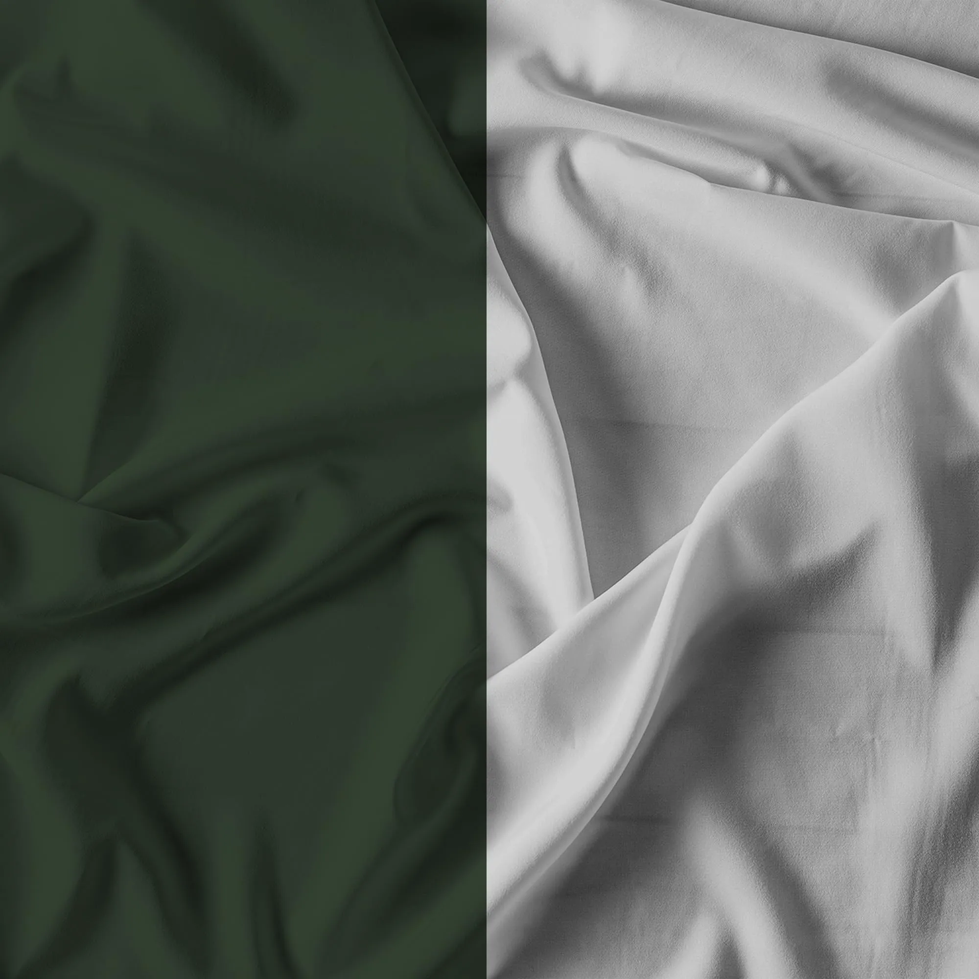 Italian Bed Linen Set Copripiumino 100% Cotone Natural Color, Matrimoniale 250x200 cm, Verde Oliva/Grigio Chiaro - immagine 12