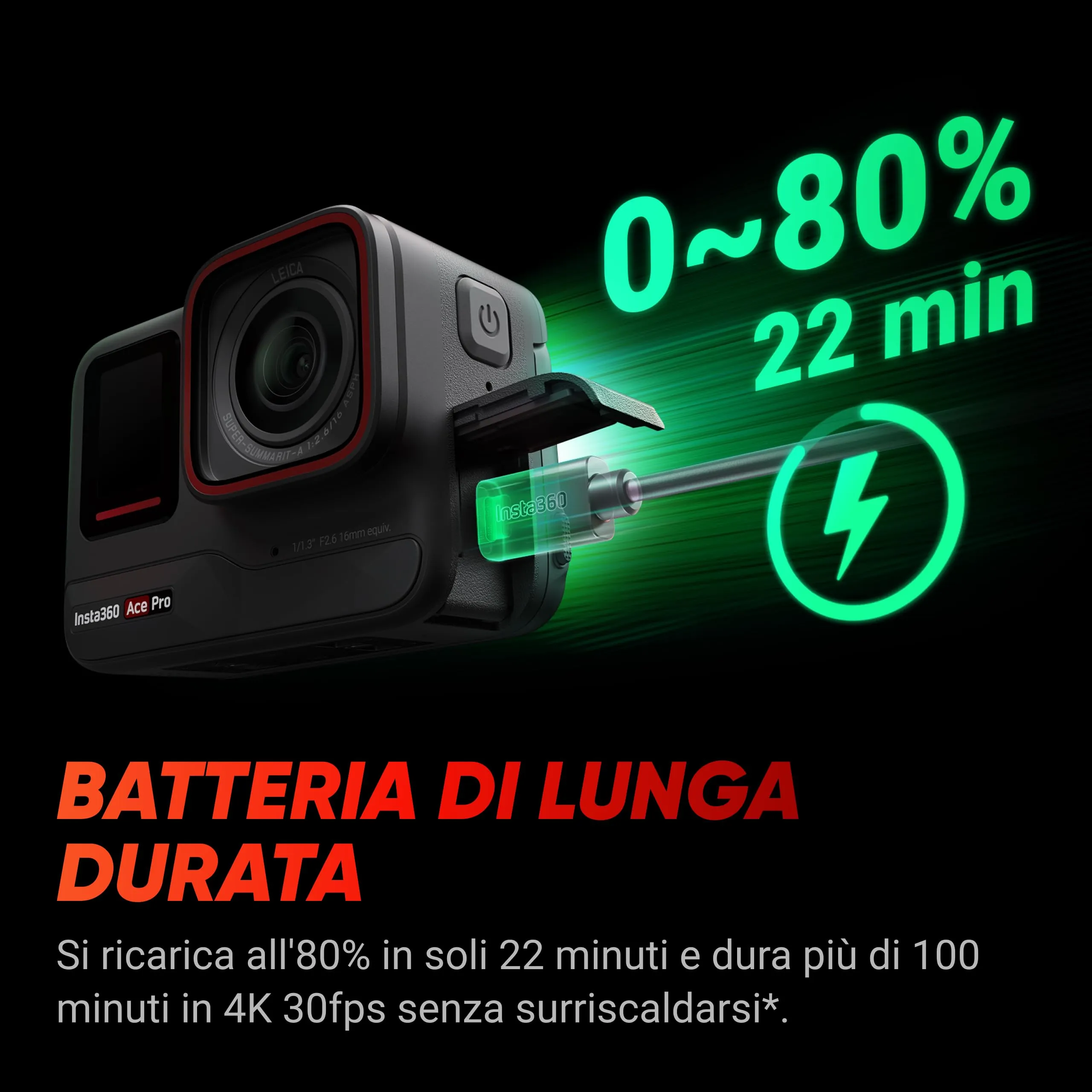 Insta360 Ace Pro Pack Creativo Action Cam, Sensore 1/1.3", 4K120fps, Schermo Orientabile 2.4" - immagine 8