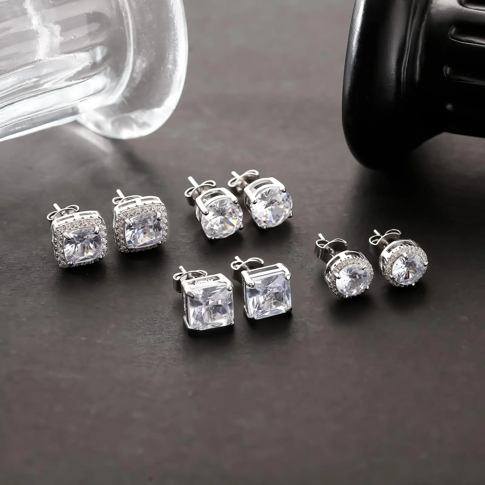 J.Fée Set di 4 Paia di Orecchini Punto Luce in Argento 925 per Donna e Uomo - immagine 5