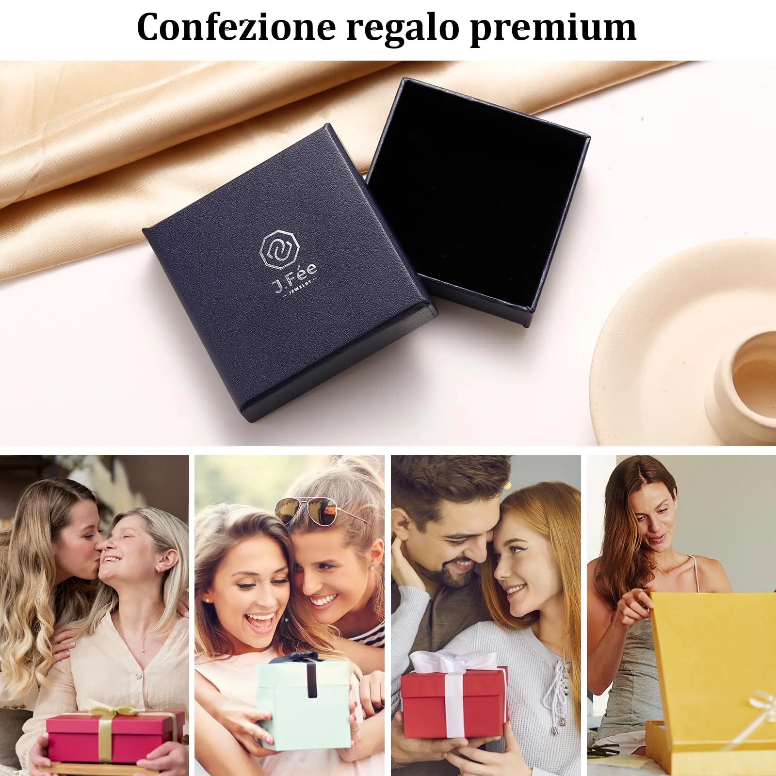 J.Fée Set di 4 Paia di Orecchini Punto Luce in Argento 925 per Donna e Uomo - immagine 7